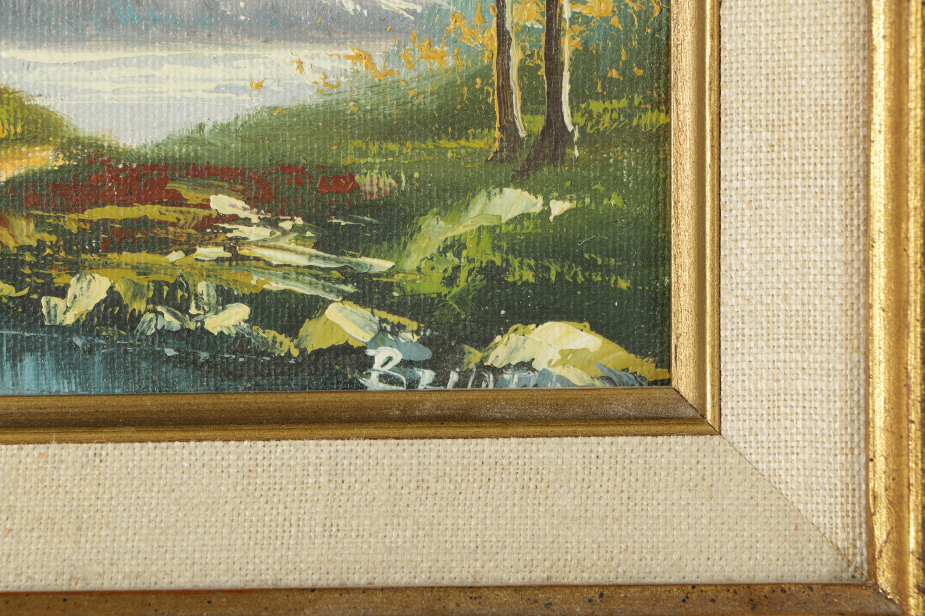 Oil Painting of a Mountain Lake