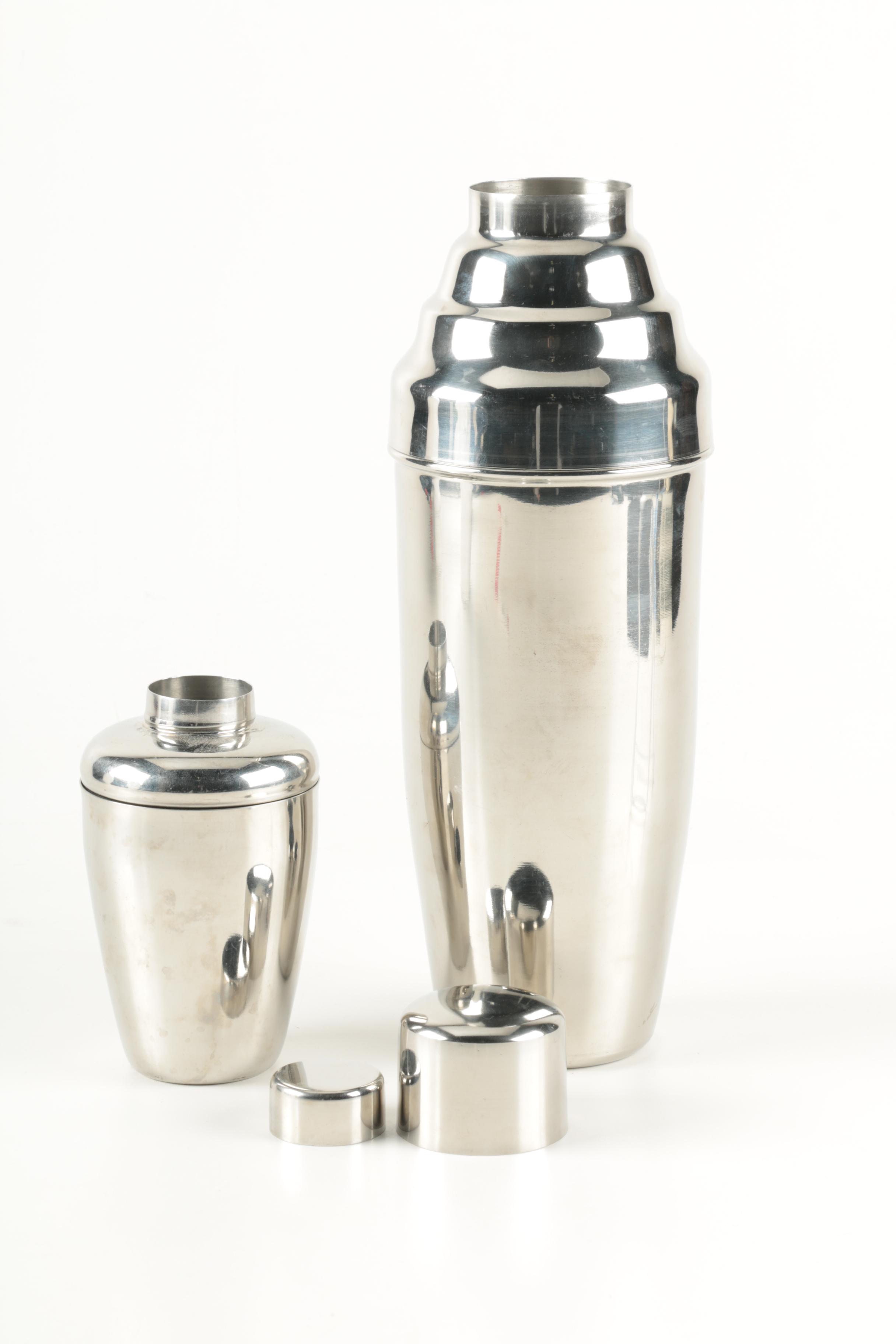 Two Metal Cocktail Shakers
