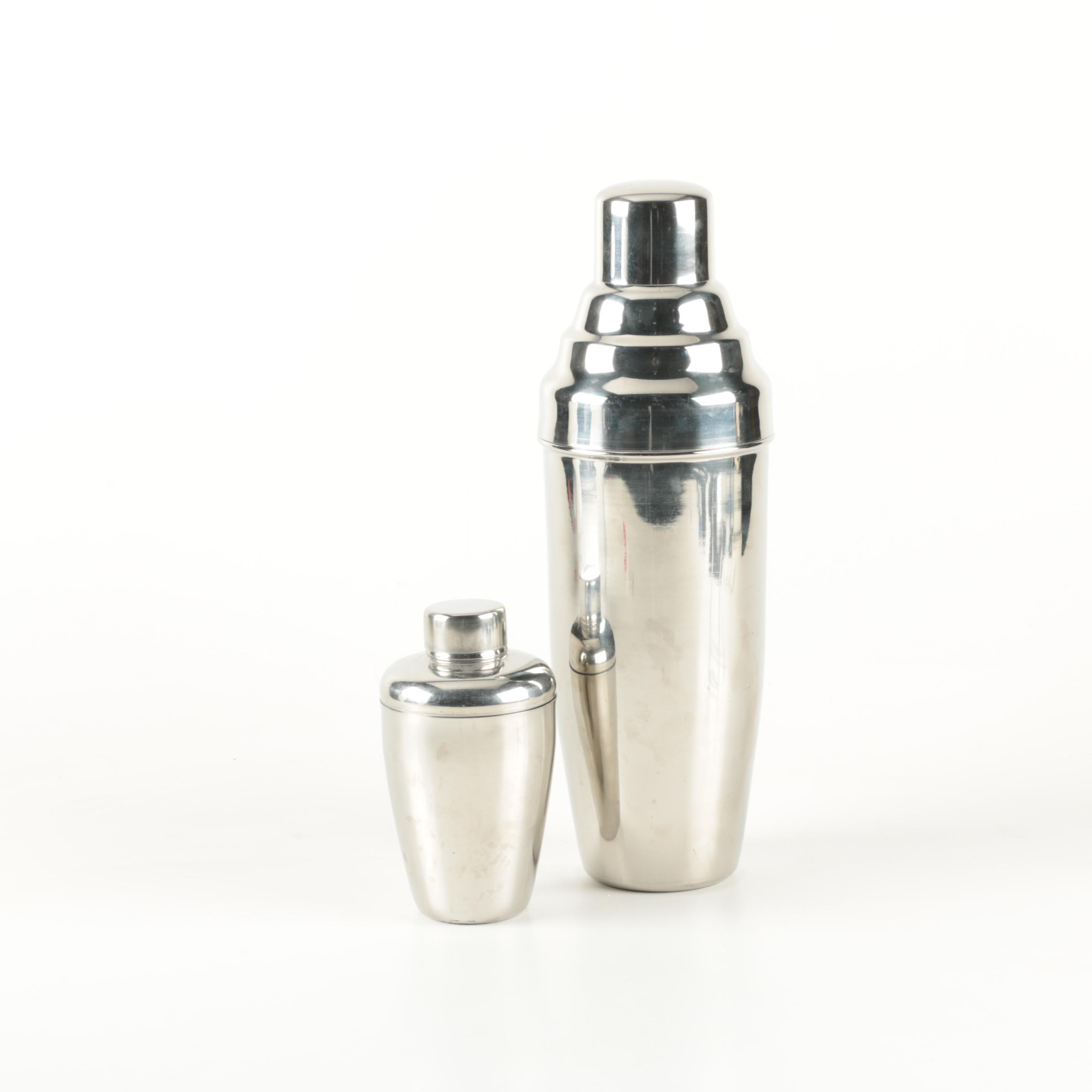 Two Metal Cocktail Shakers