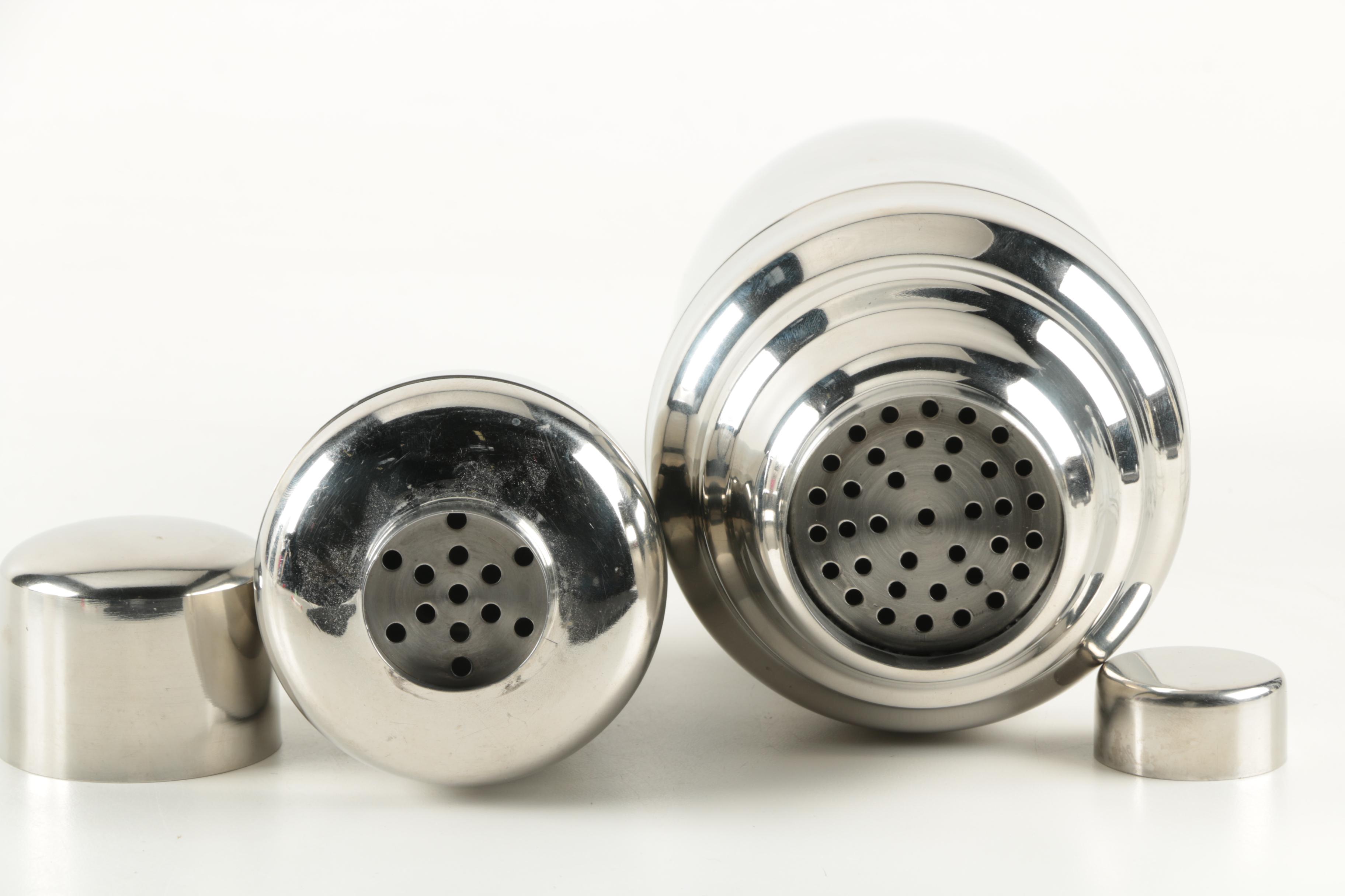 Two Metal Cocktail Shakers