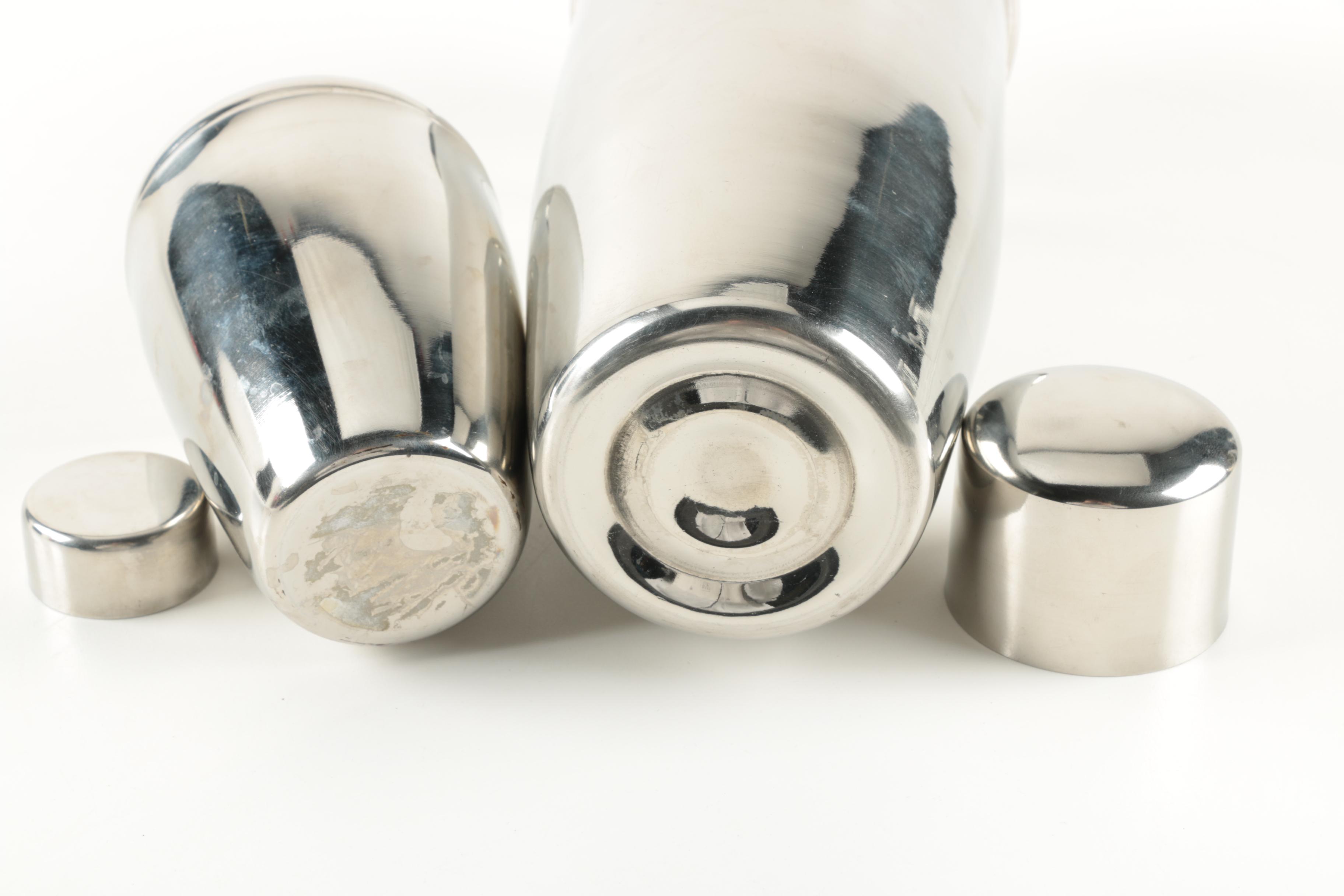 Two Metal Cocktail Shakers