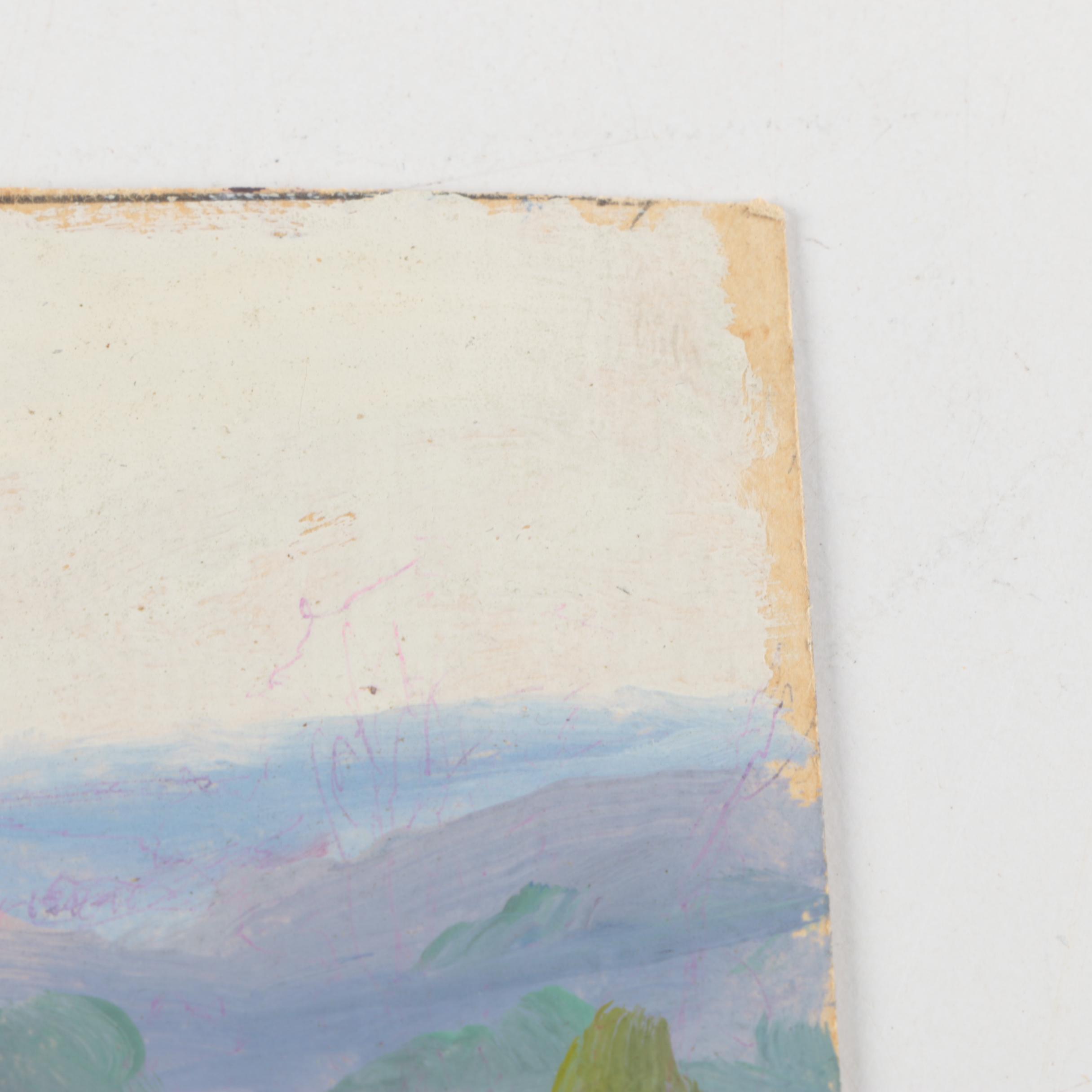 Attributed to William A. Eyden Jr. Landscape Painting on Board