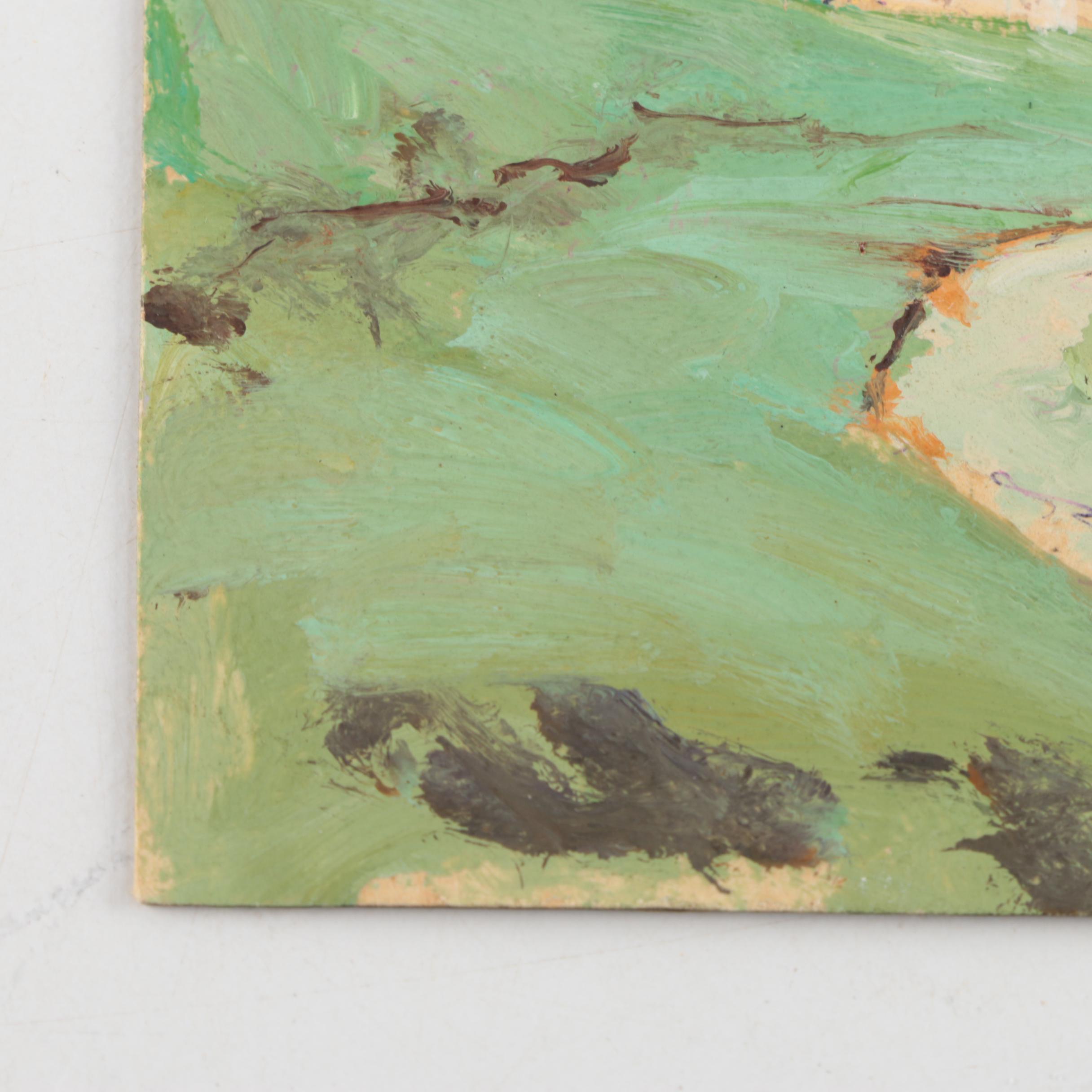 Attributed to William A. Eyden Jr. Landscape Painting on Board