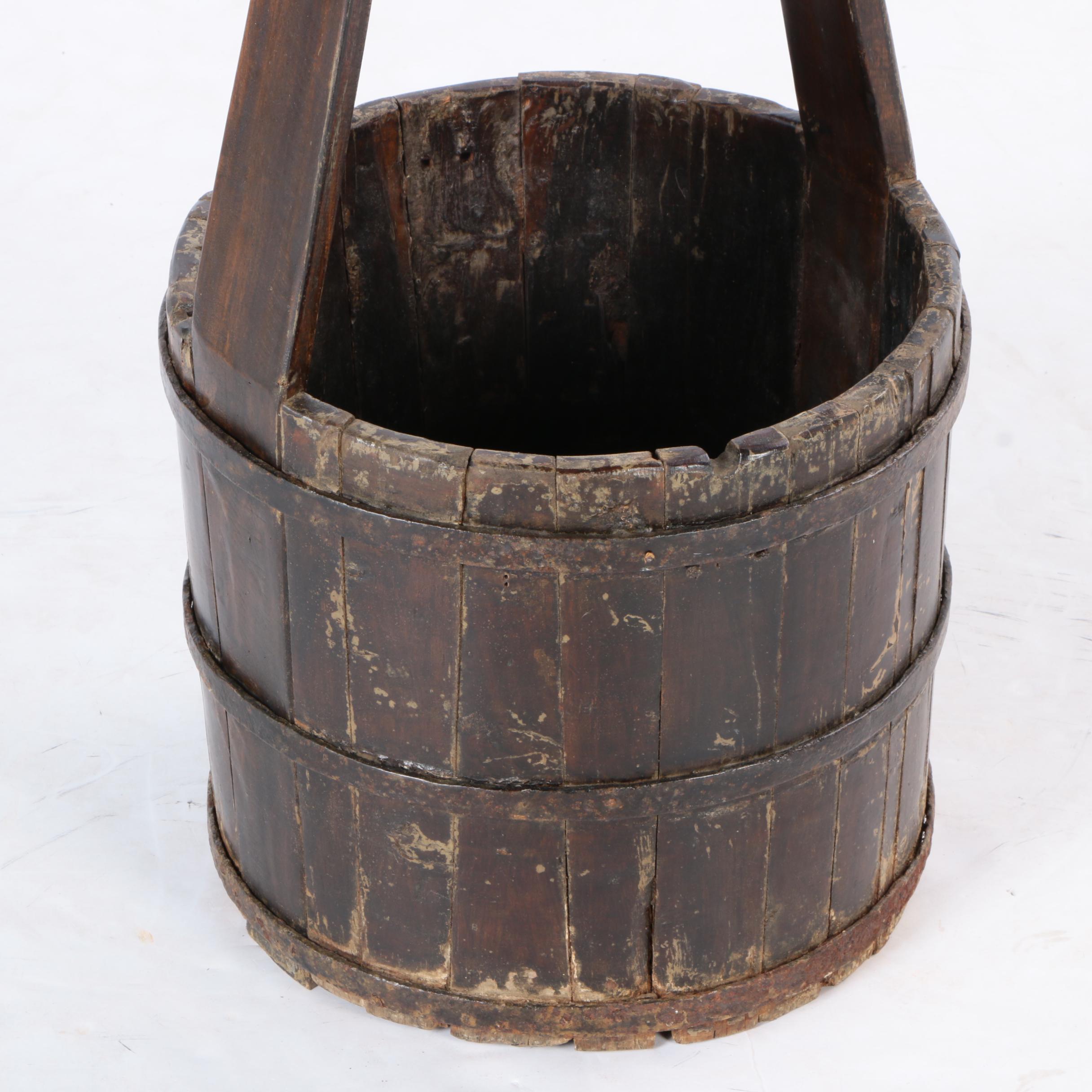 Antique Wooden Rice Bucket
