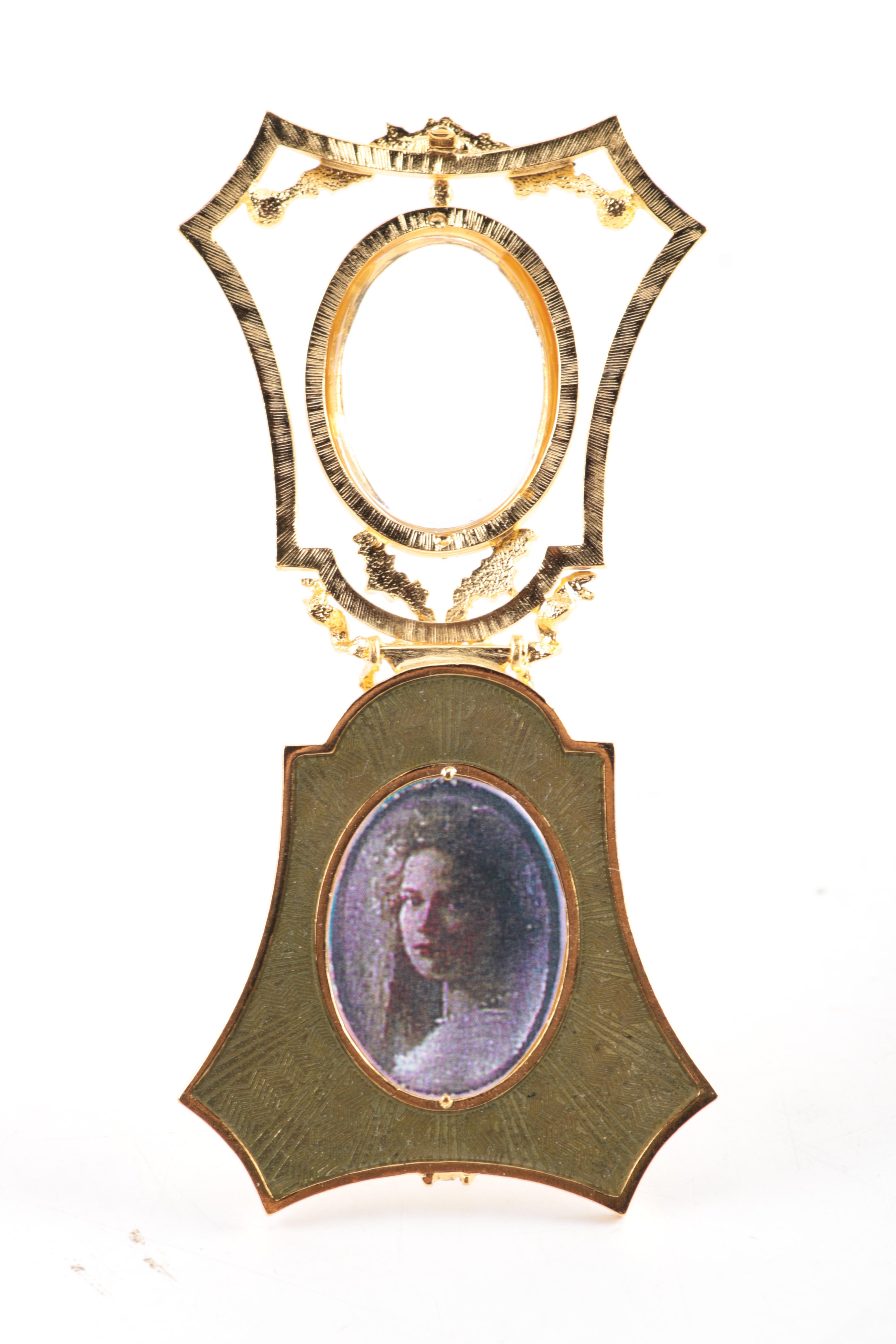 Fabergé Gold Tone Metal Miniature Frame