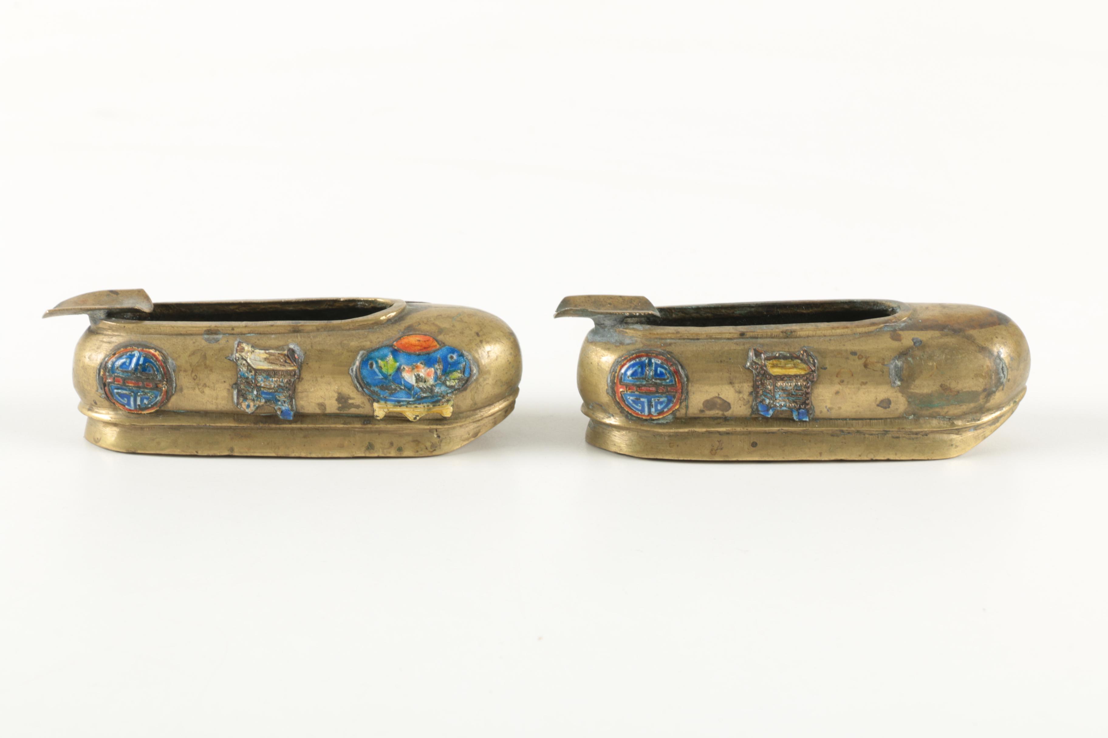 Pair of Vintage Chinese Ash Receivers