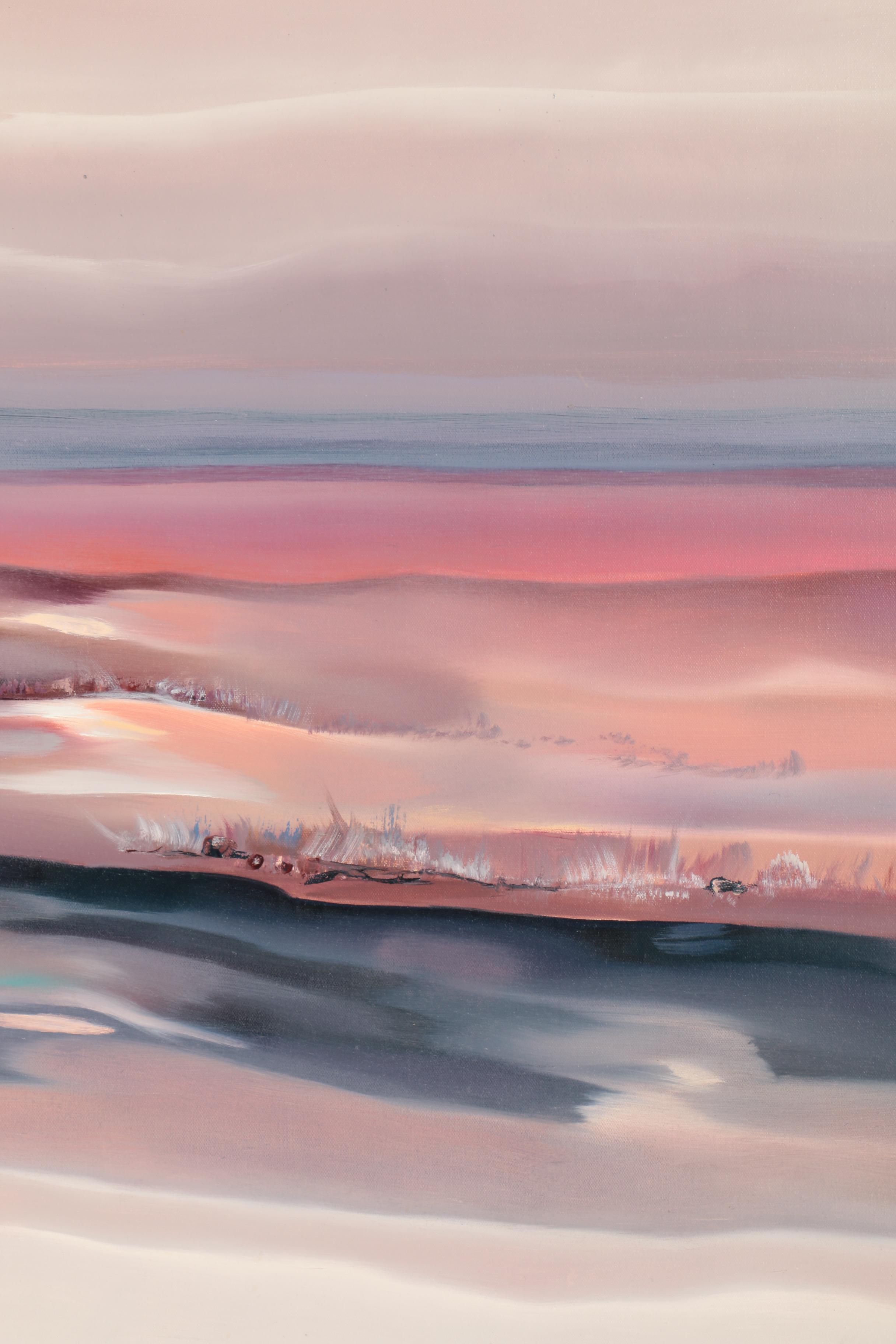 Oil Painting on Canvas Diptych of Seashore