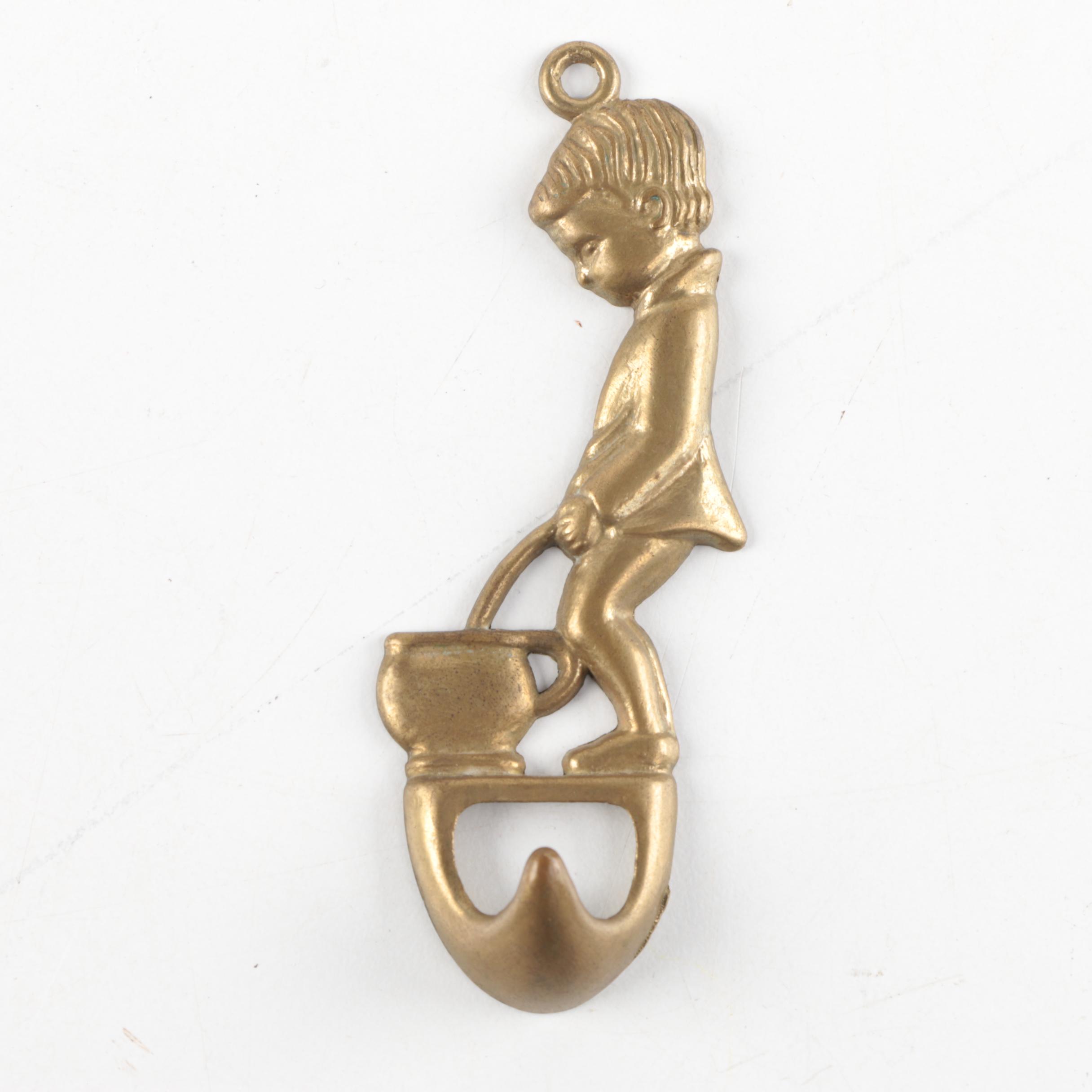 Italian Brass Figural Wall Hook