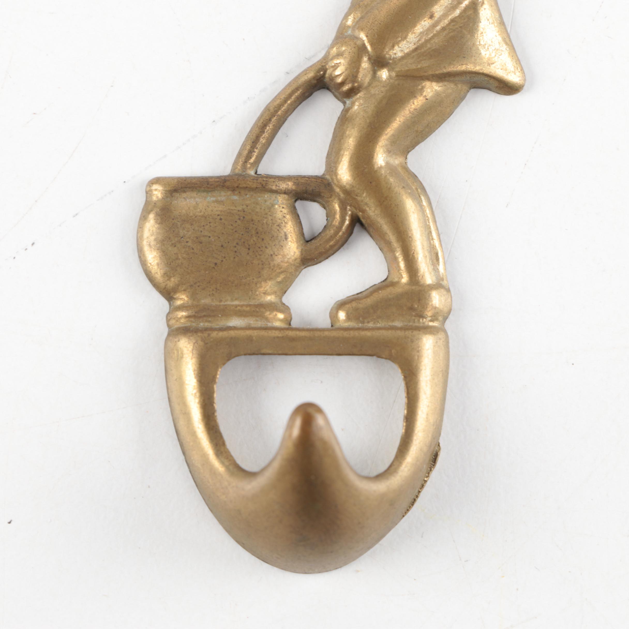 Italian Brass Figural Wall Hook