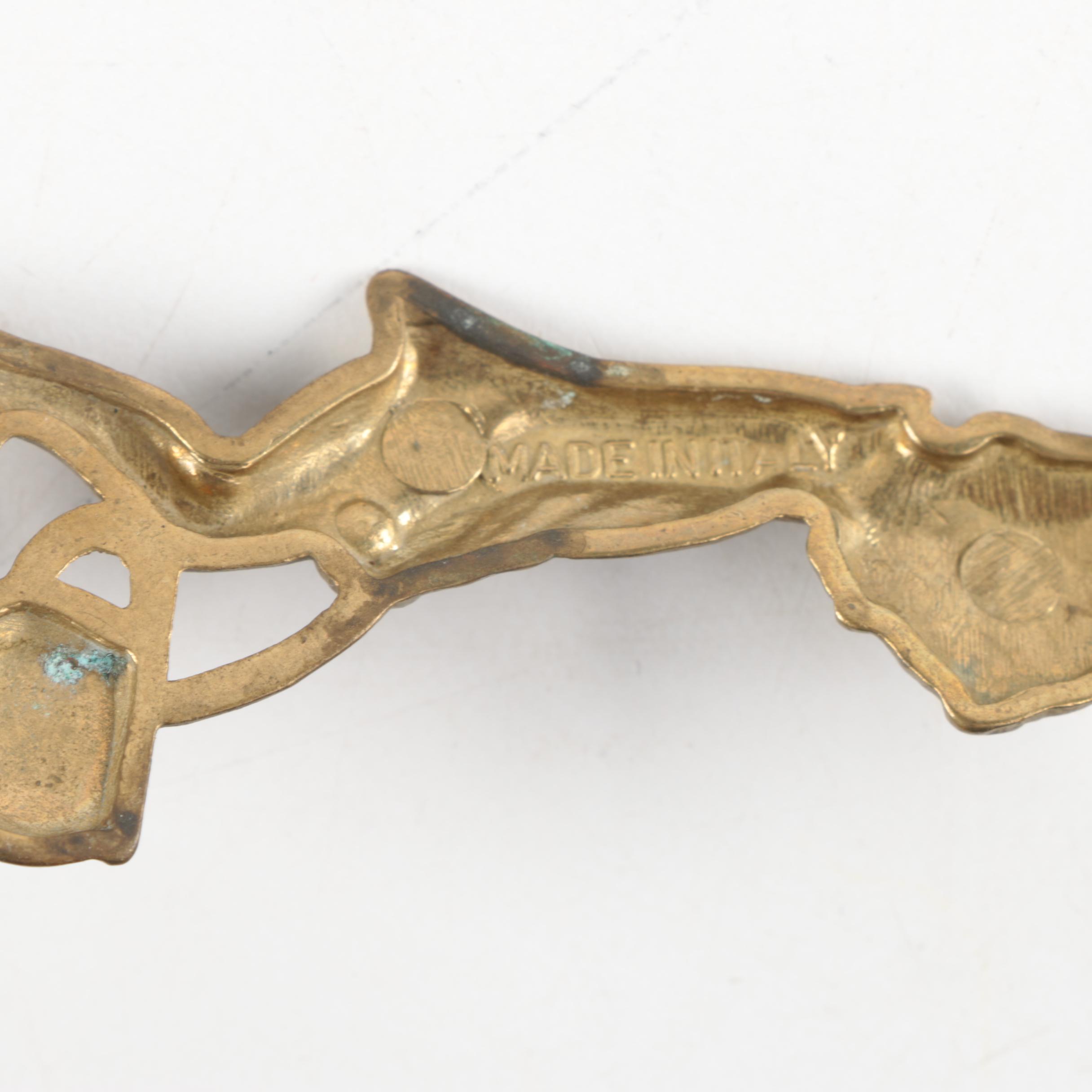 Italian Brass Figural Wall Hook