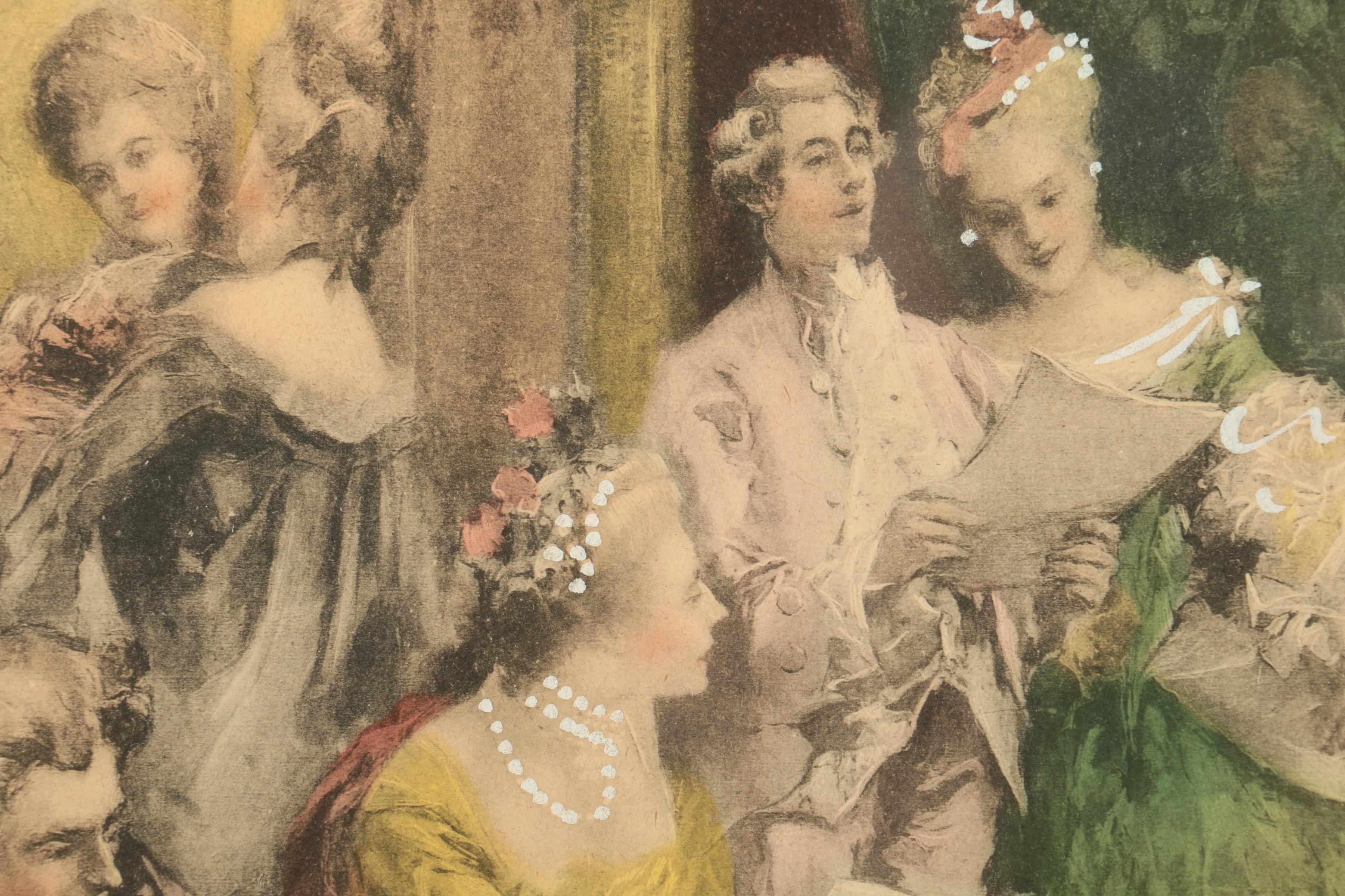 Aquatint after Vincent De Garcia Paredes "A Recital with Handel"