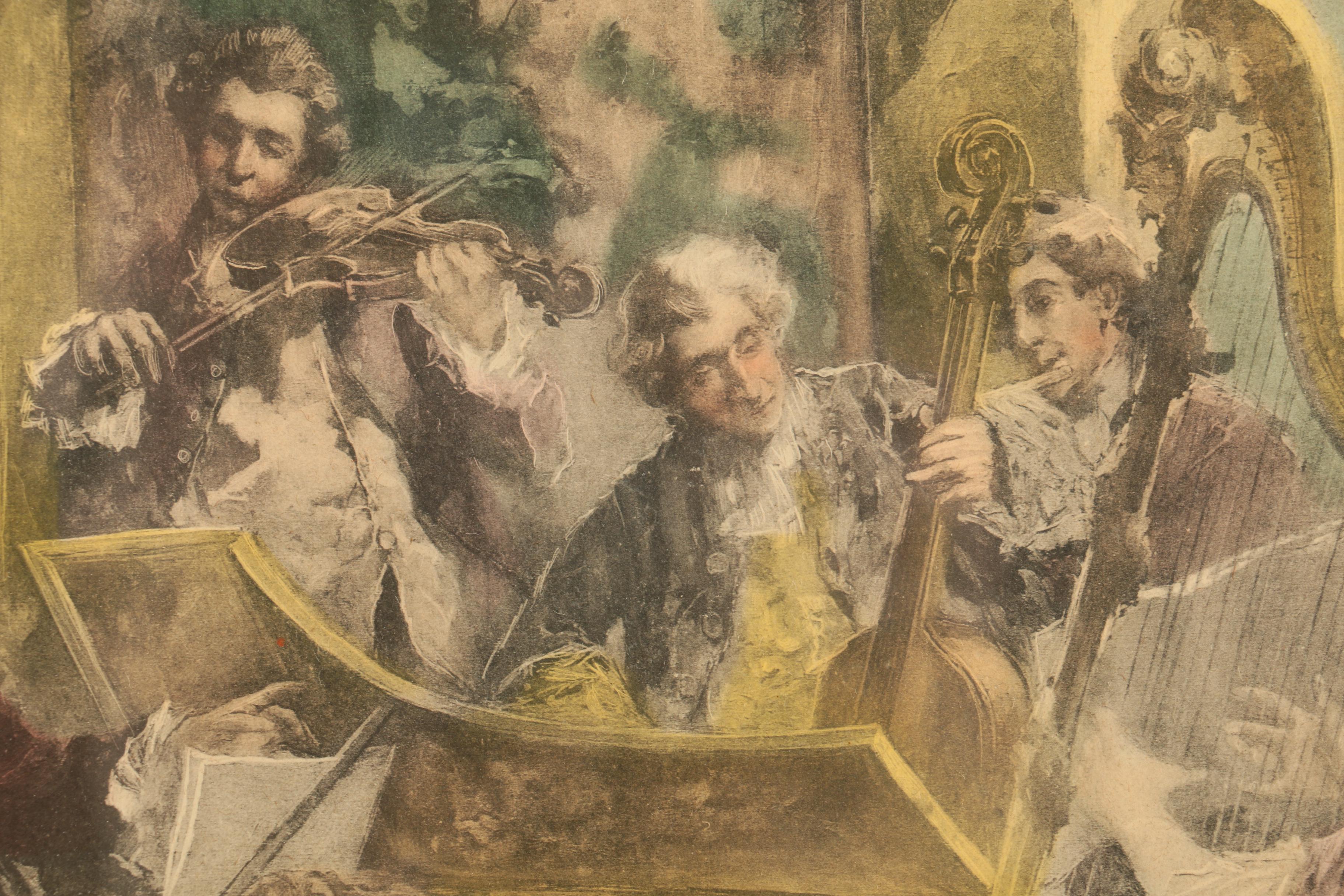 Aquatint after Vincent De Garcia Paredes "A Recital with Handel"