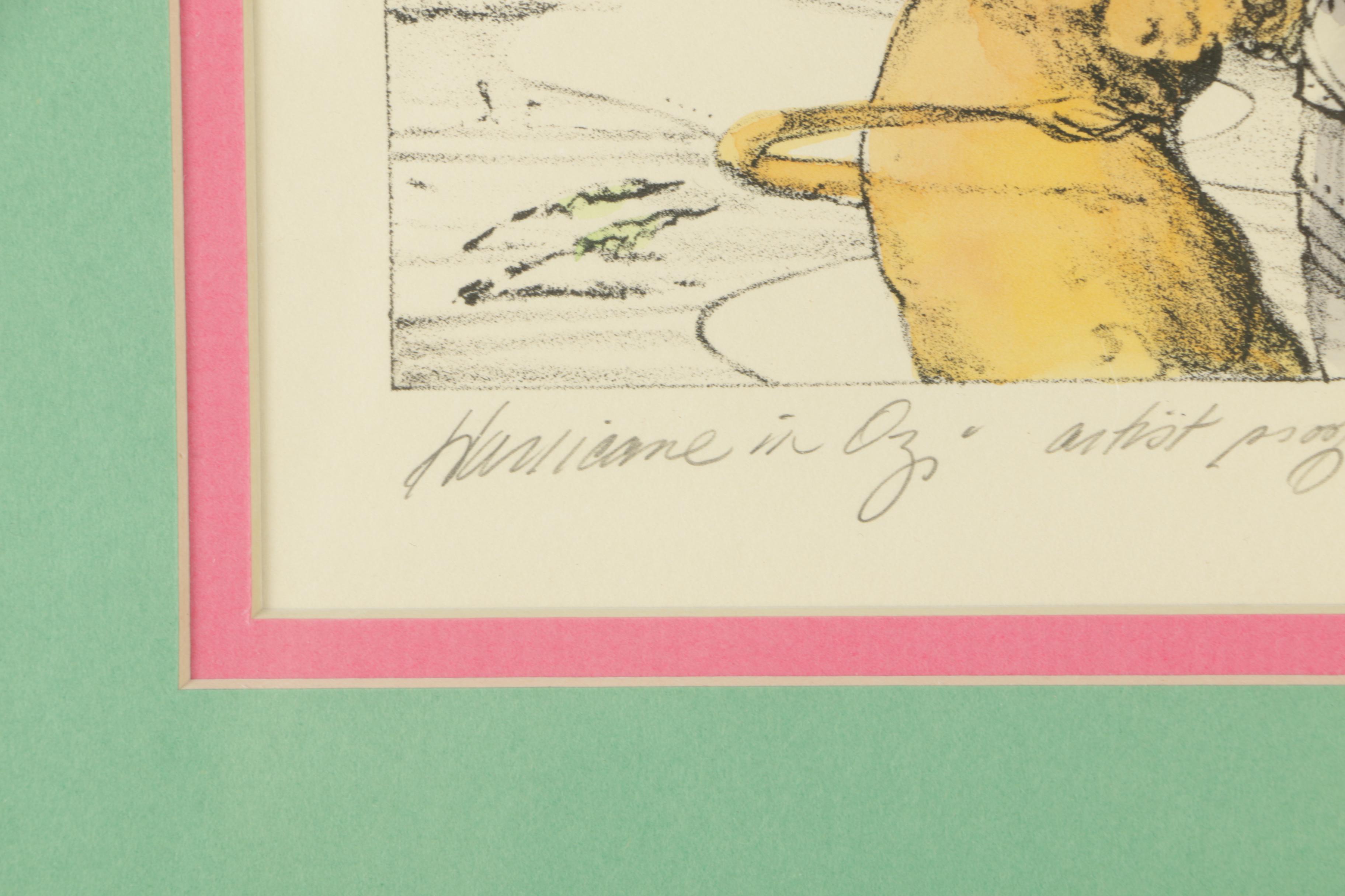 Bo Sterk Artist Proof Hand Colored Lithograph "Hurricane in Oz"