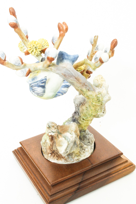 Pair Dorothy Doughty for Royal Worcester Blue Tit Bird Figurines