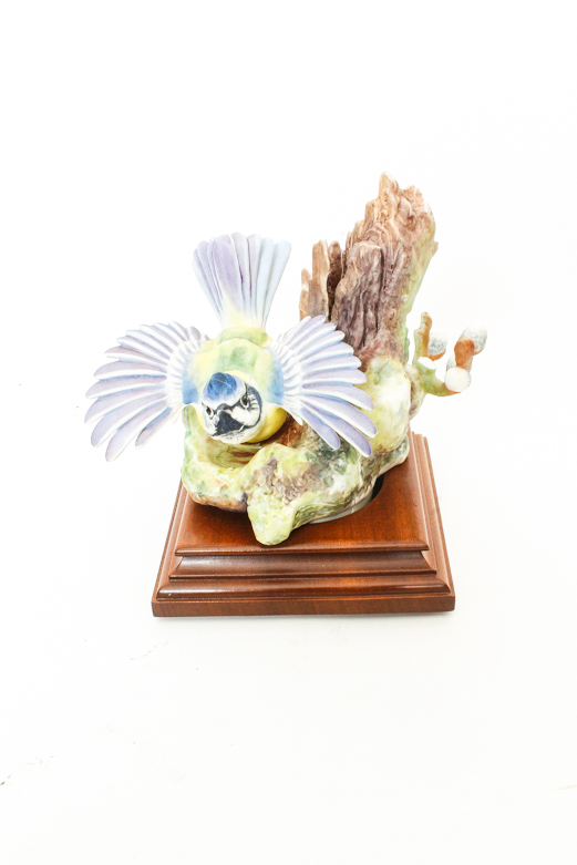 Pair Dorothy Doughty for Royal Worcester Blue Tit Bird Figurines