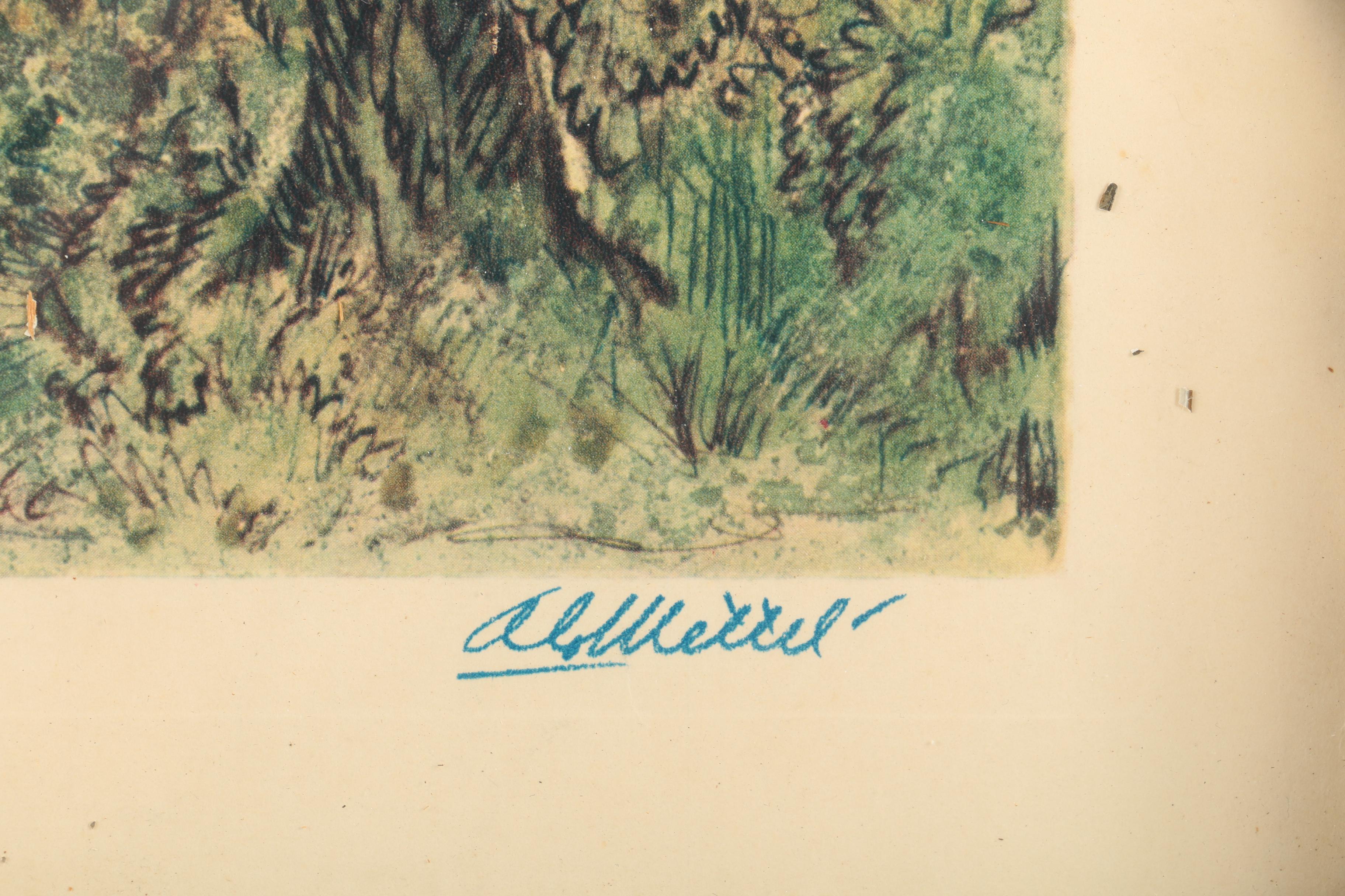 Offset Lithograph After a Colored Engraving "Maisons Rurales de Normandie"