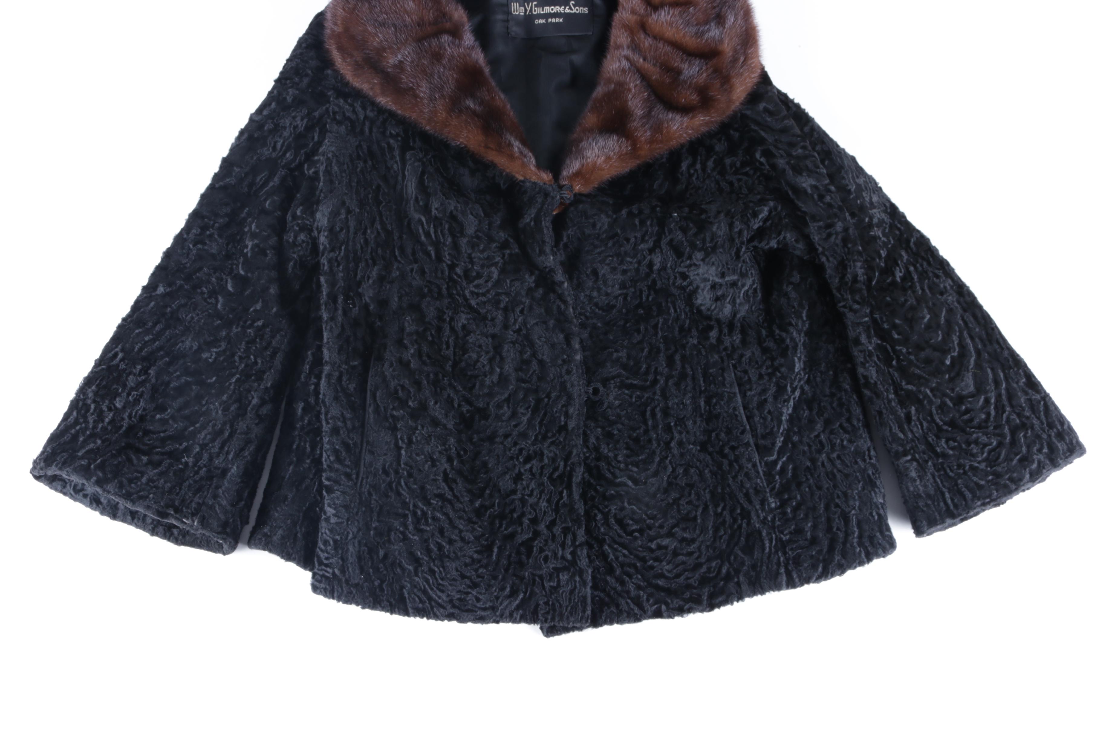 Vintage Broadtail Lamb Jacket with Mink Collar