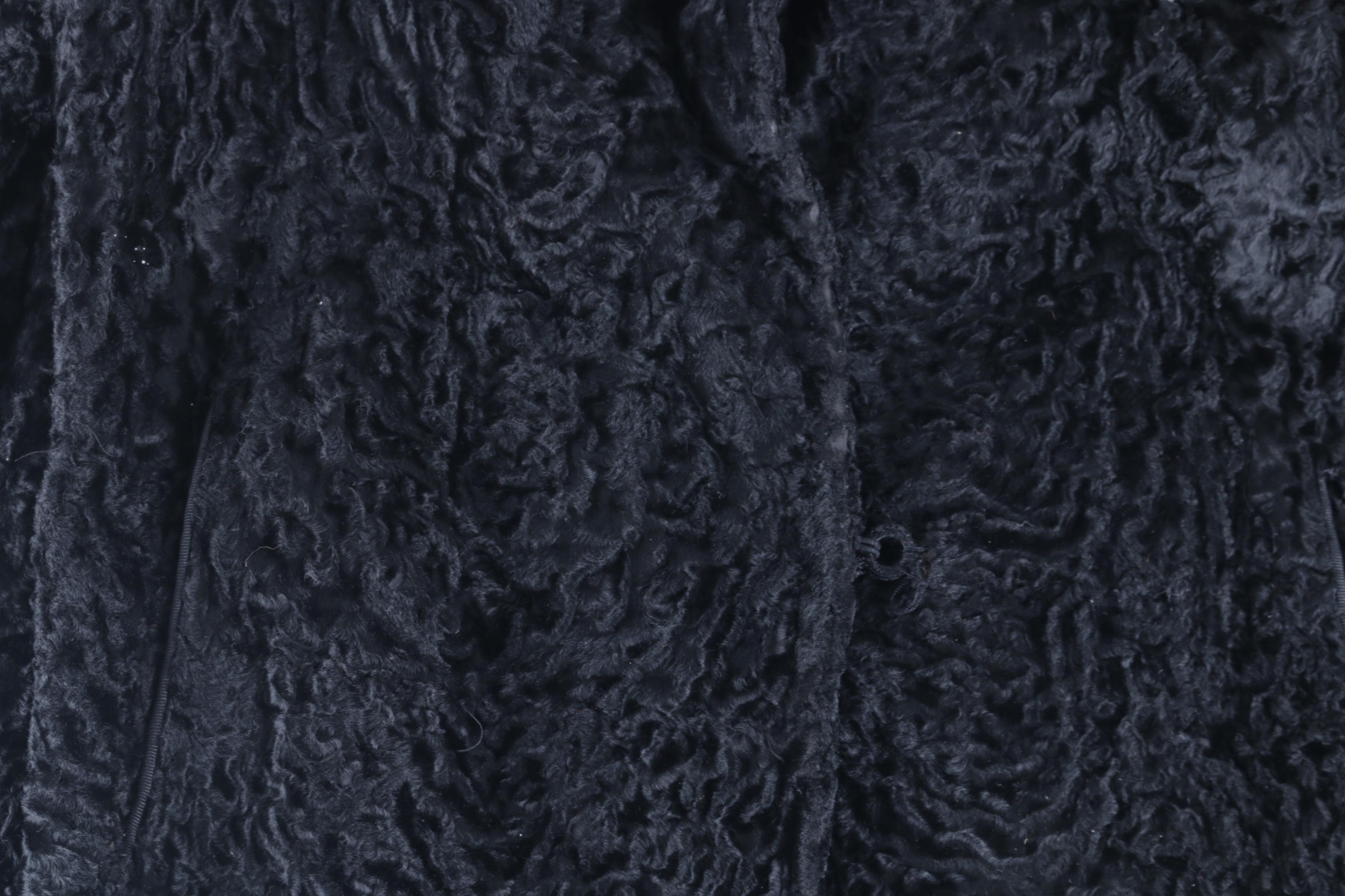 Vintage Broadtail Lamb Jacket with Mink Collar