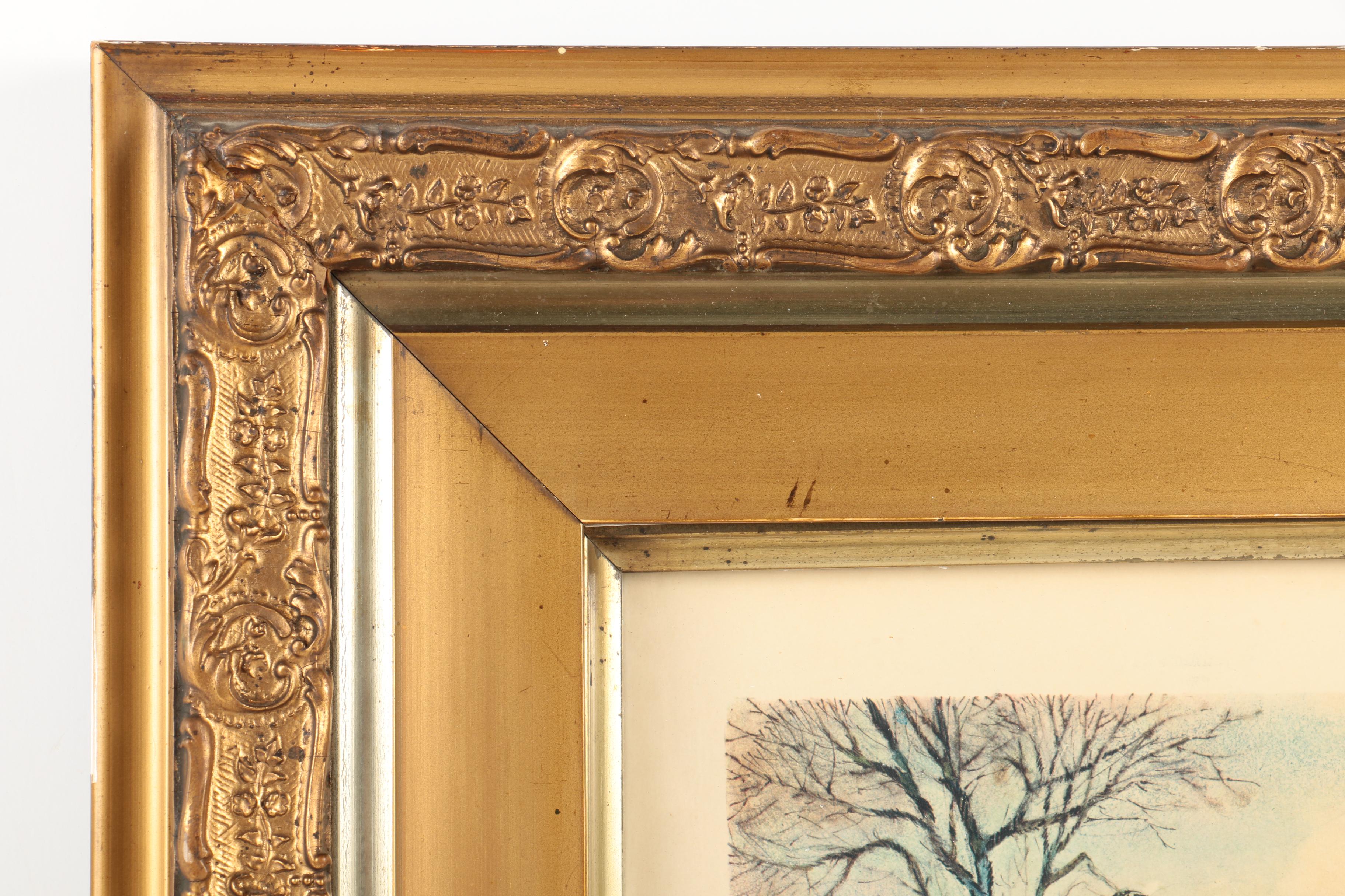 Offset Lithograph After a Colored Engraving "Maisons Rurales de Normandie"