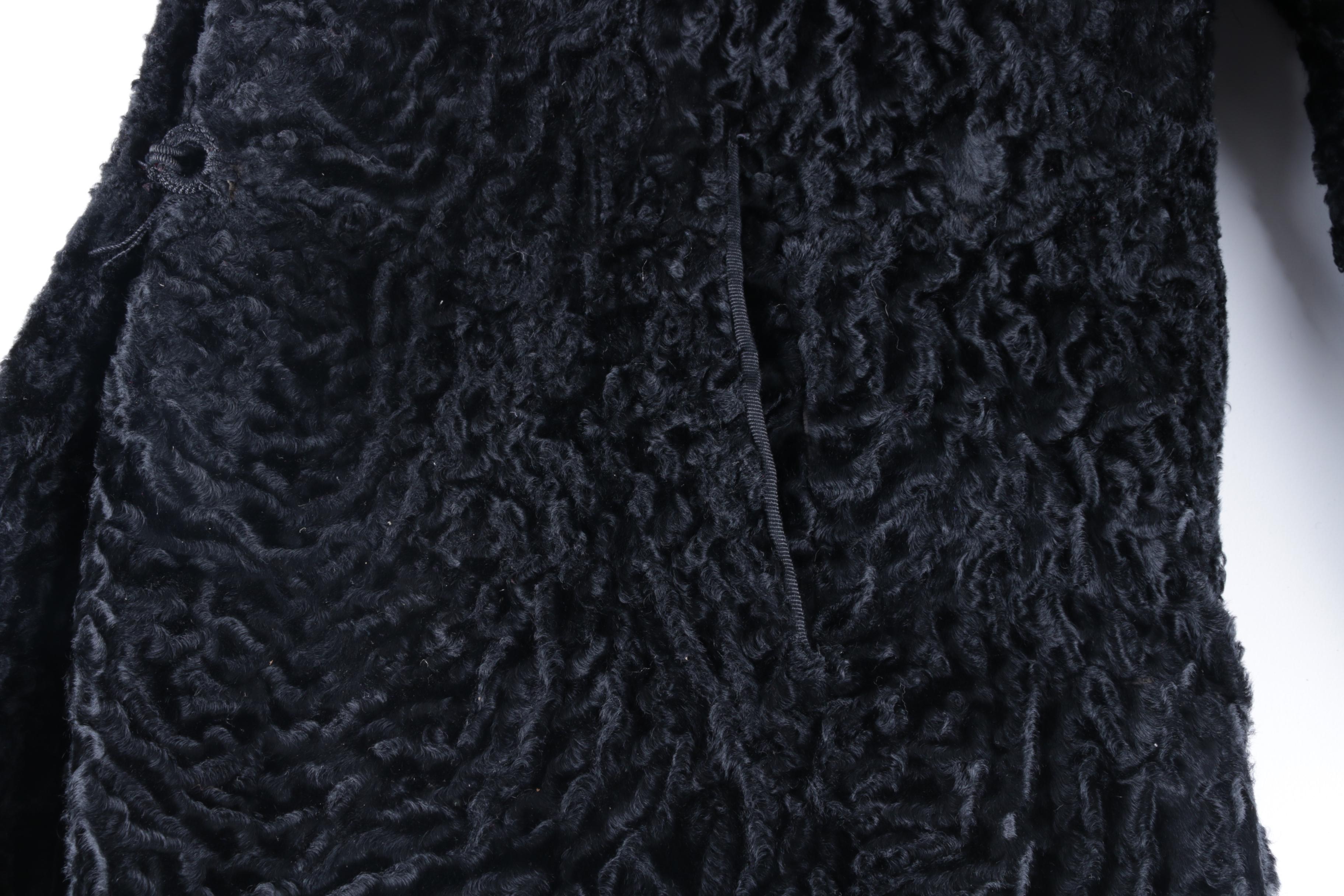 Vintage Broadtail Lamb Jacket with Mink Collar