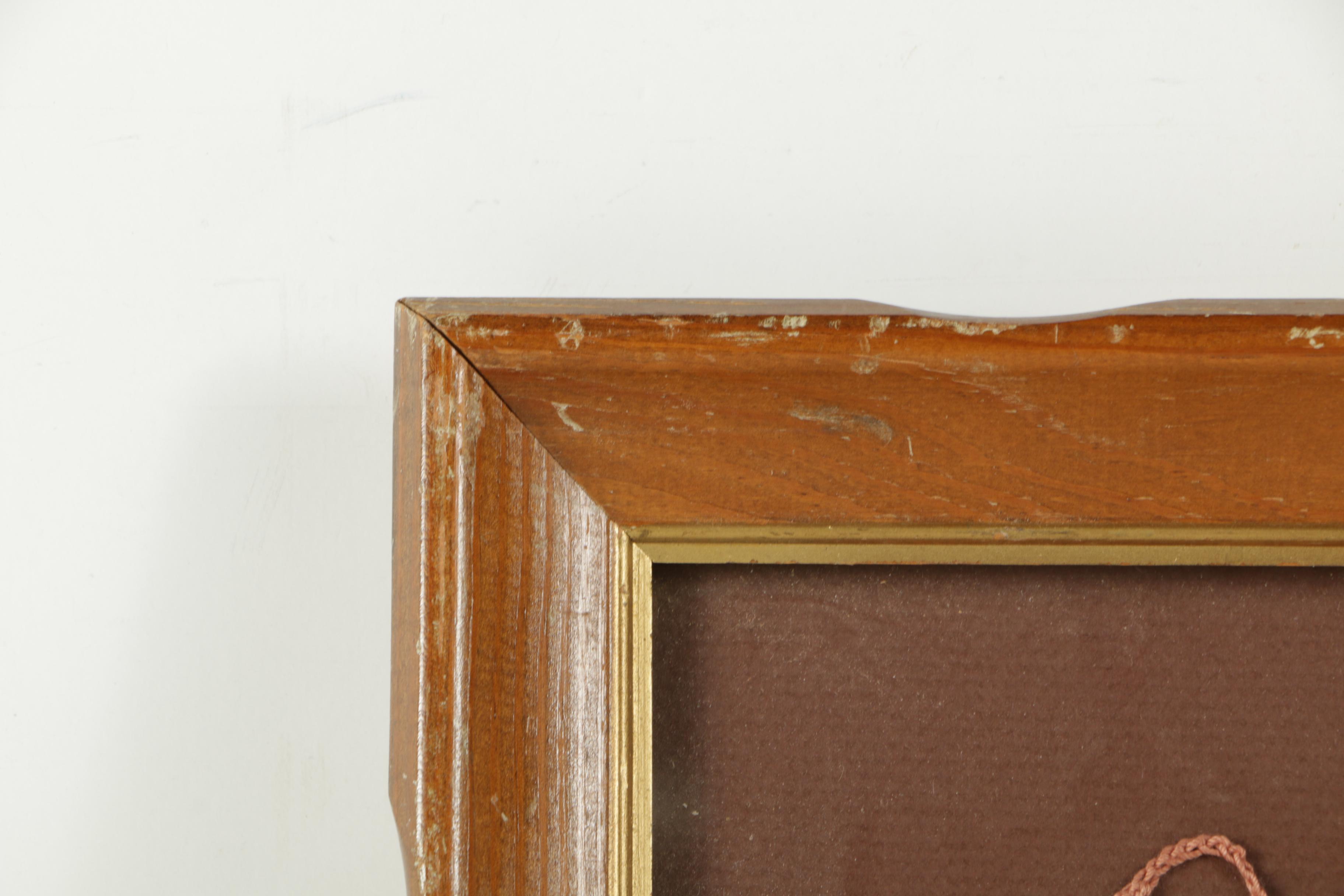 Wood Framed Butterfly Doily