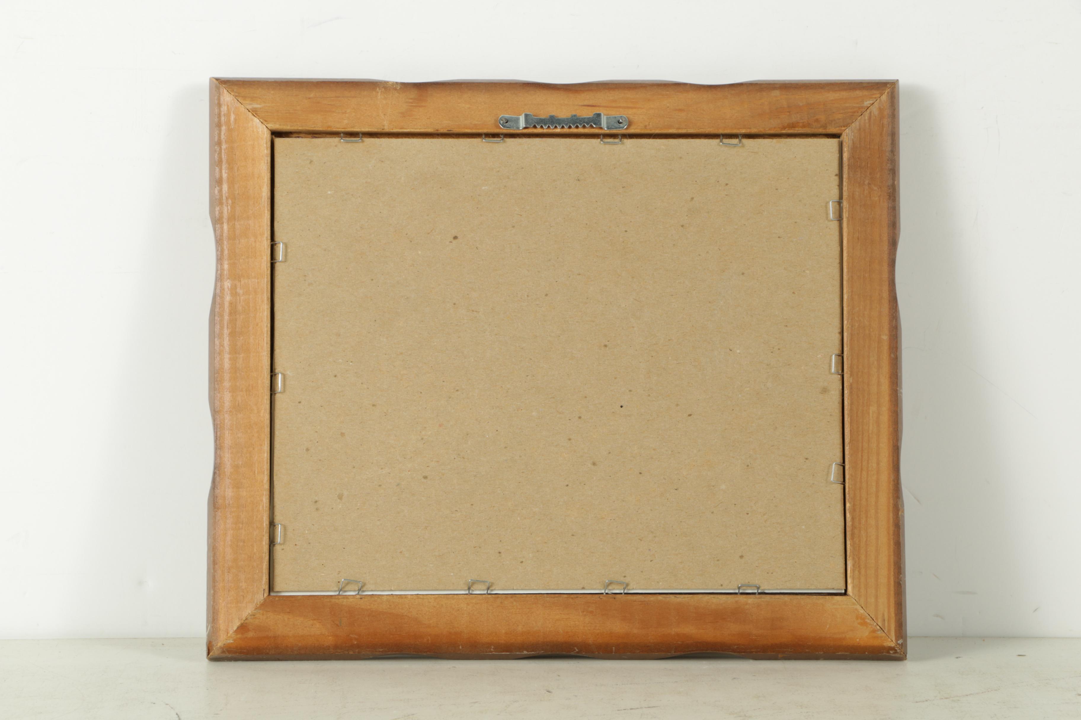 Wood Framed Butterfly Doily