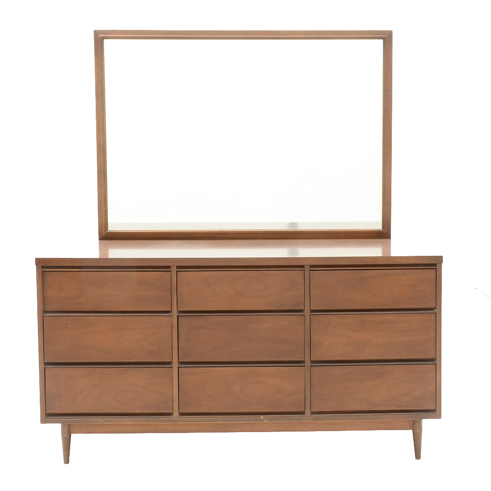 Mid Century Modern Chest of Drawers with Mirror