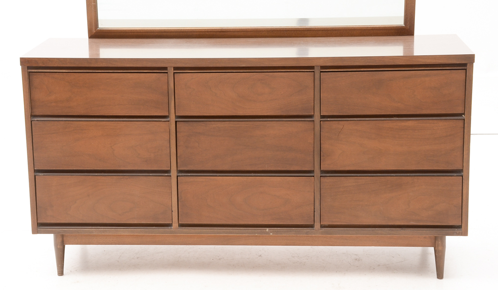 Mid Century Modern Chest of Drawers with Mirror