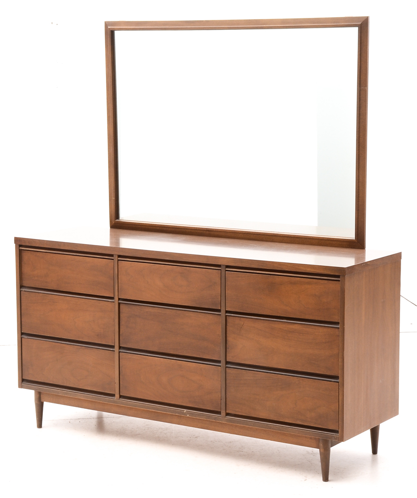Mid Century Modern Chest of Drawers with Mirror