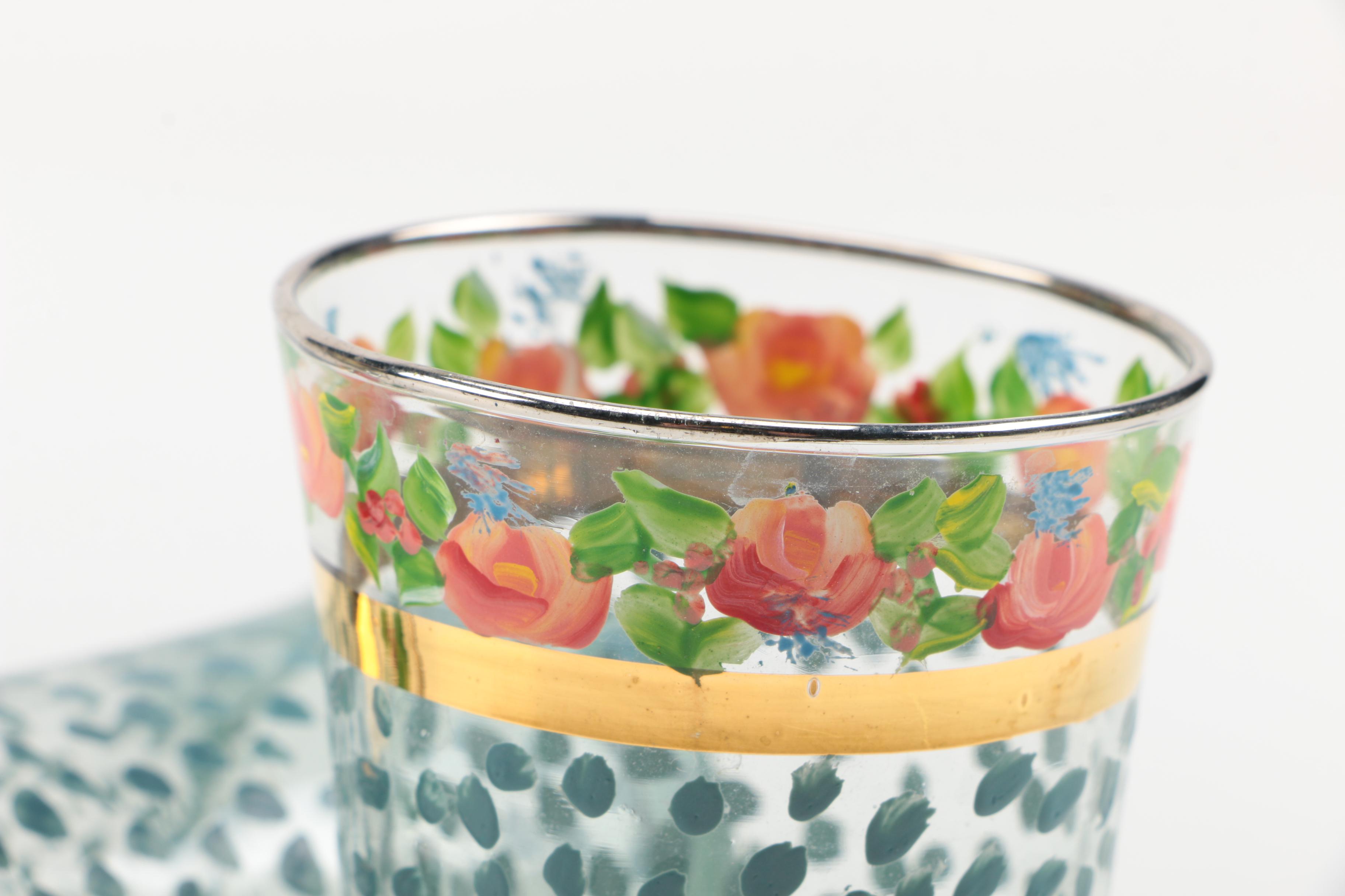 MacKenzie-Childs "Maclachlan" Pedestal Mug and "Circus" Tumblers