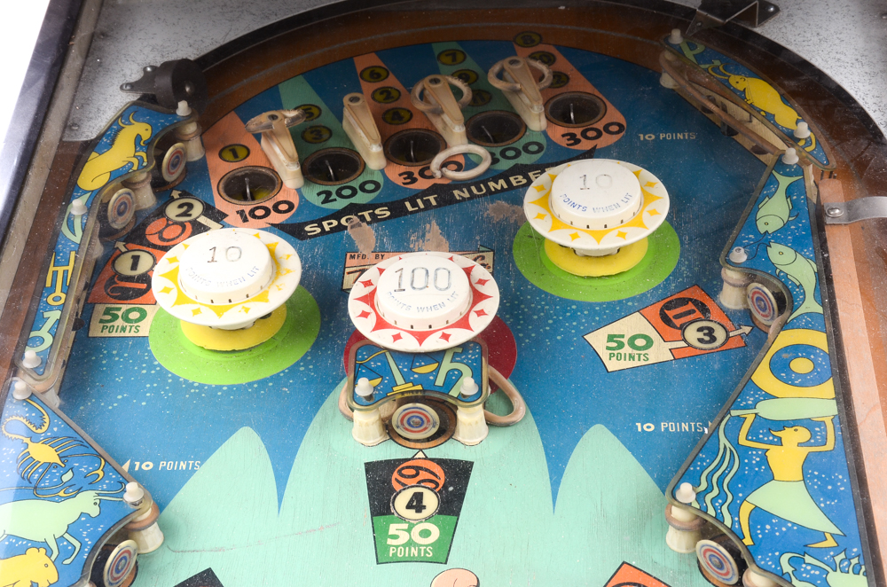 1970 Gottlieb "Aquarius" Zodiac Theme Pinball Machine