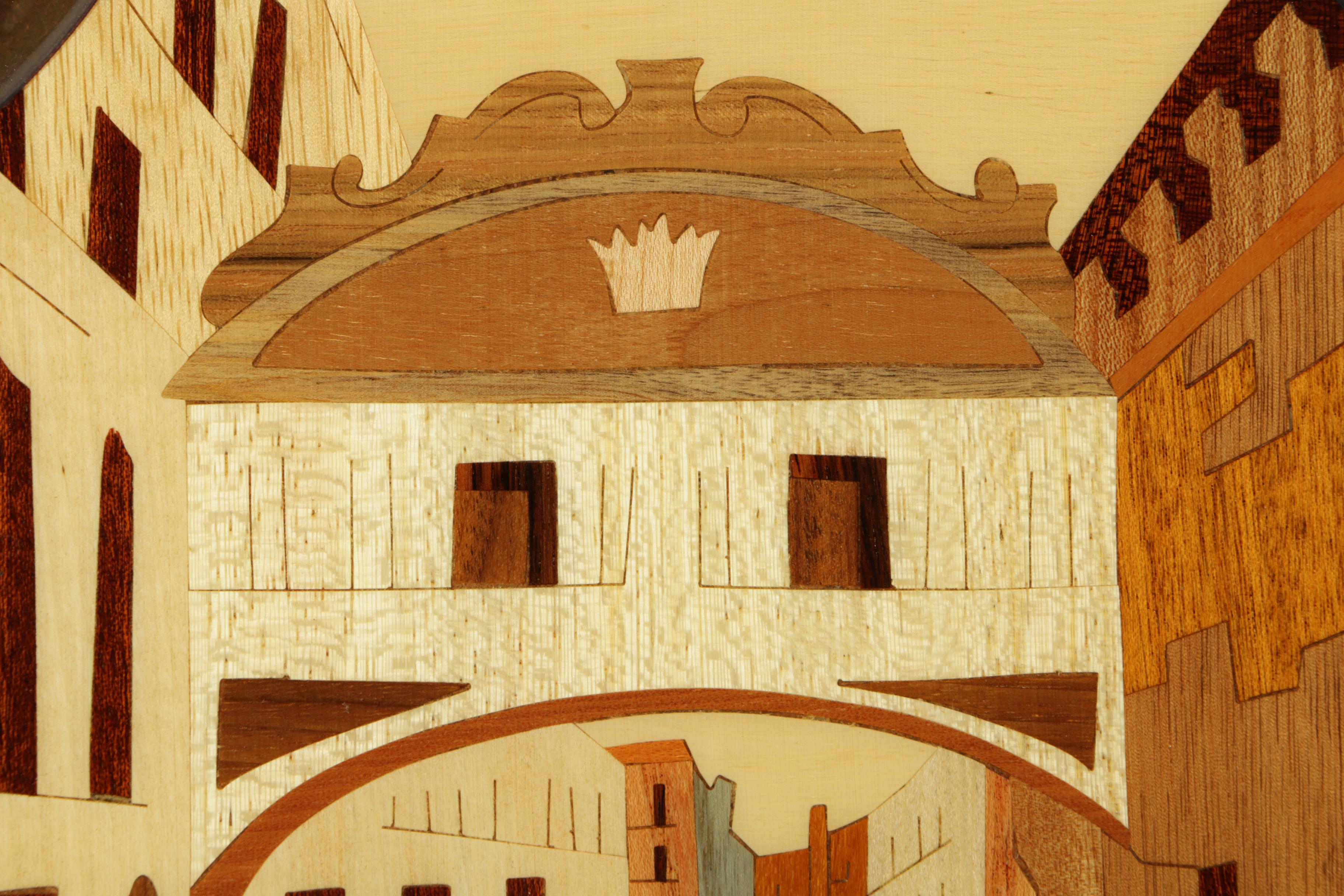 Stained Wood Collage of Gondola on a Canal