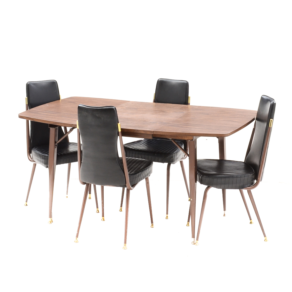 Mid Century Modern Drop-Leaf Table and Chairs