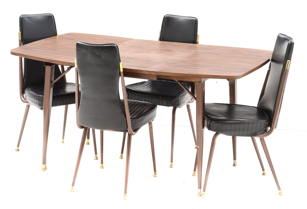 Mid Century Modern Drop-Leaf Table and Chairs