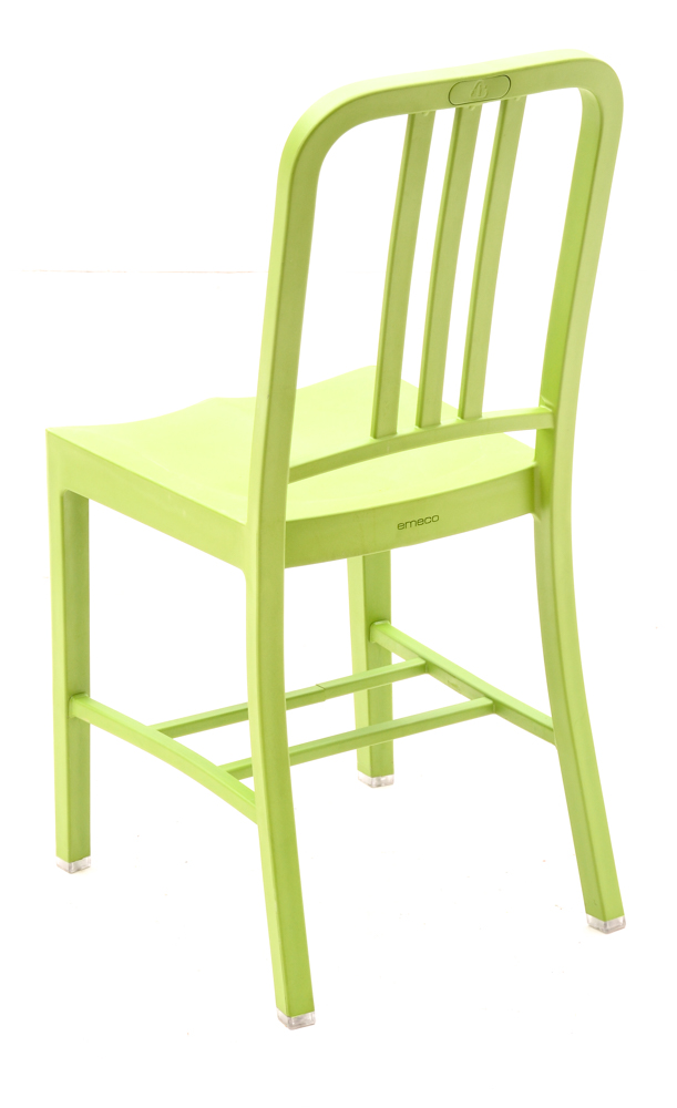 Set of Four Green "111-Navy" Recycled Chairs