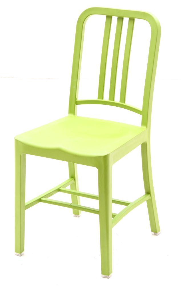 Set of Four Green "111-Navy" Recycled Chairs