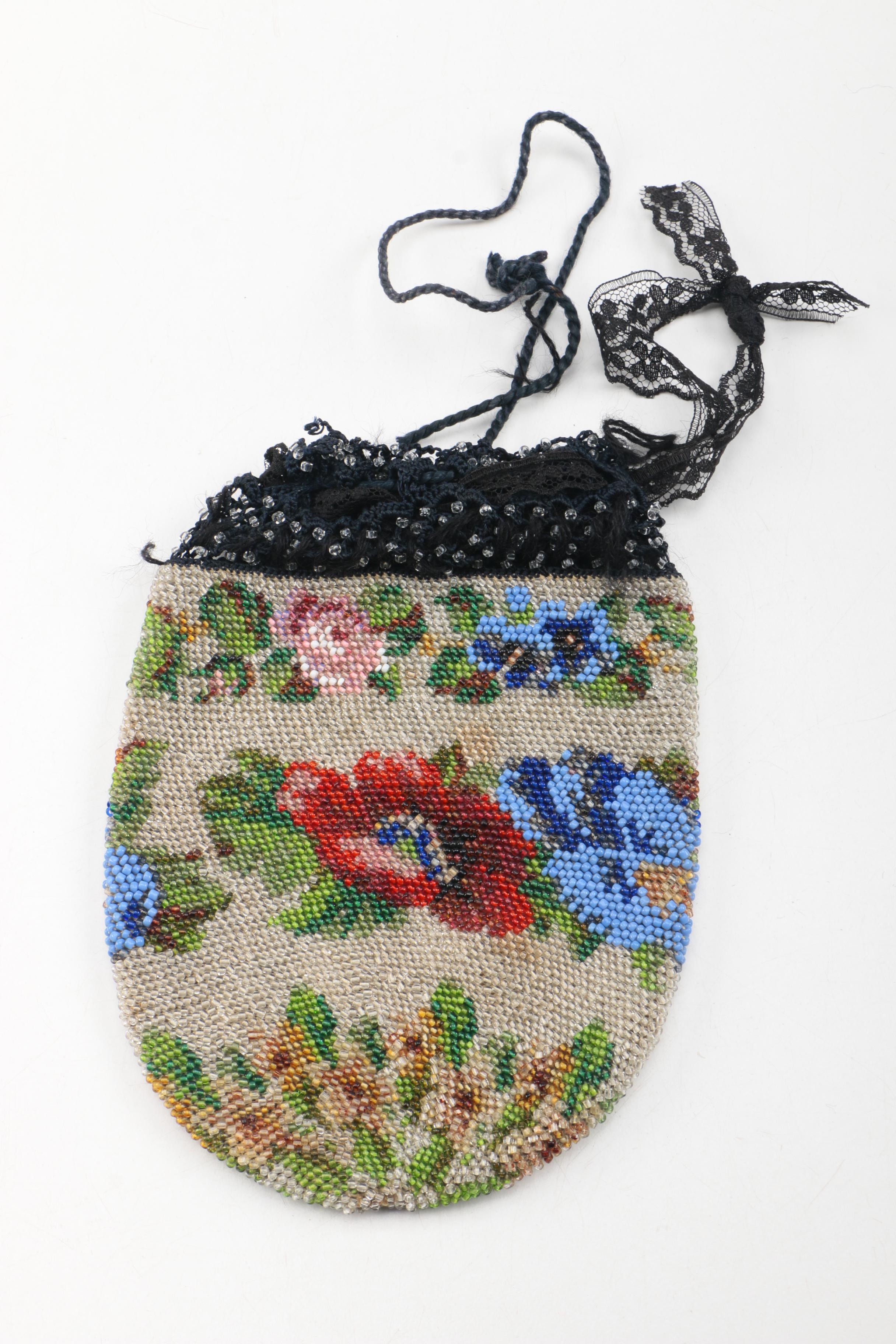 Antique Victorian Era Beaded Reticule Handbags