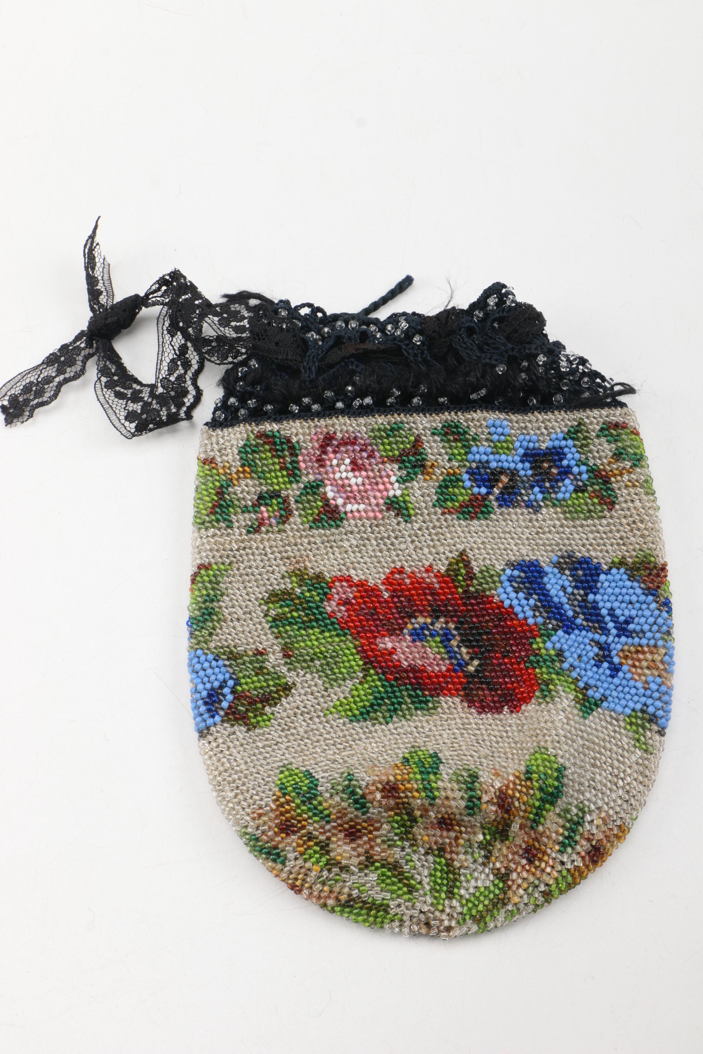 Antique Victorian Era Beaded Reticule Handbags