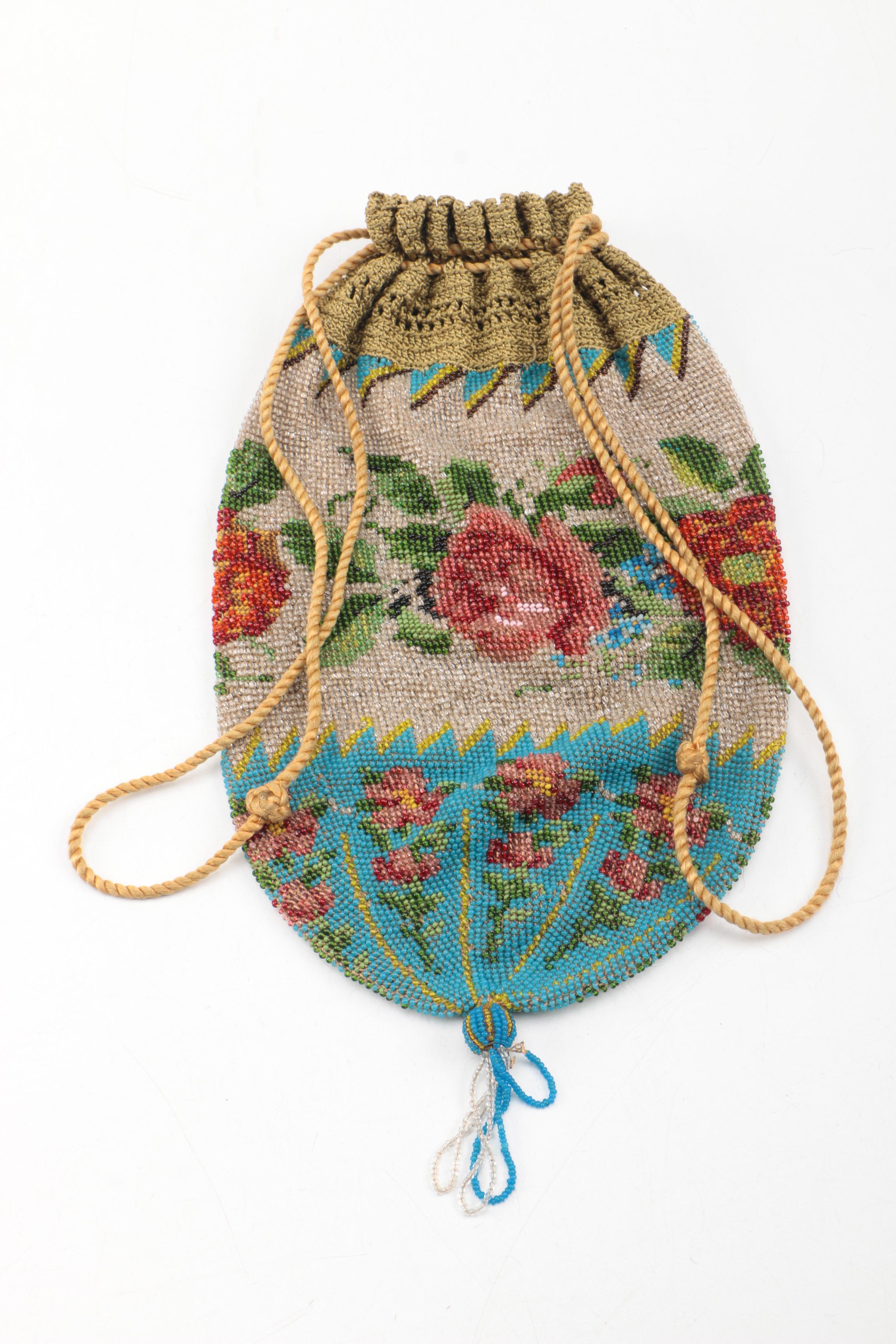 Antique Victorian Era Beaded Reticule Handbags