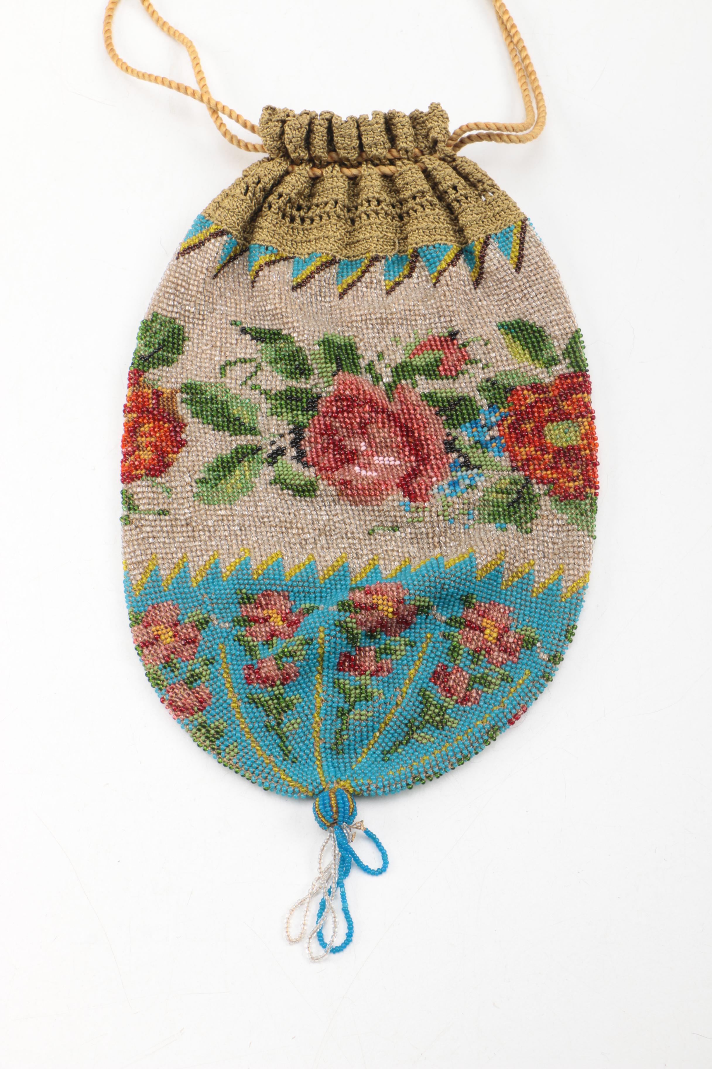 Antique Victorian Era Beaded Reticule Handbags