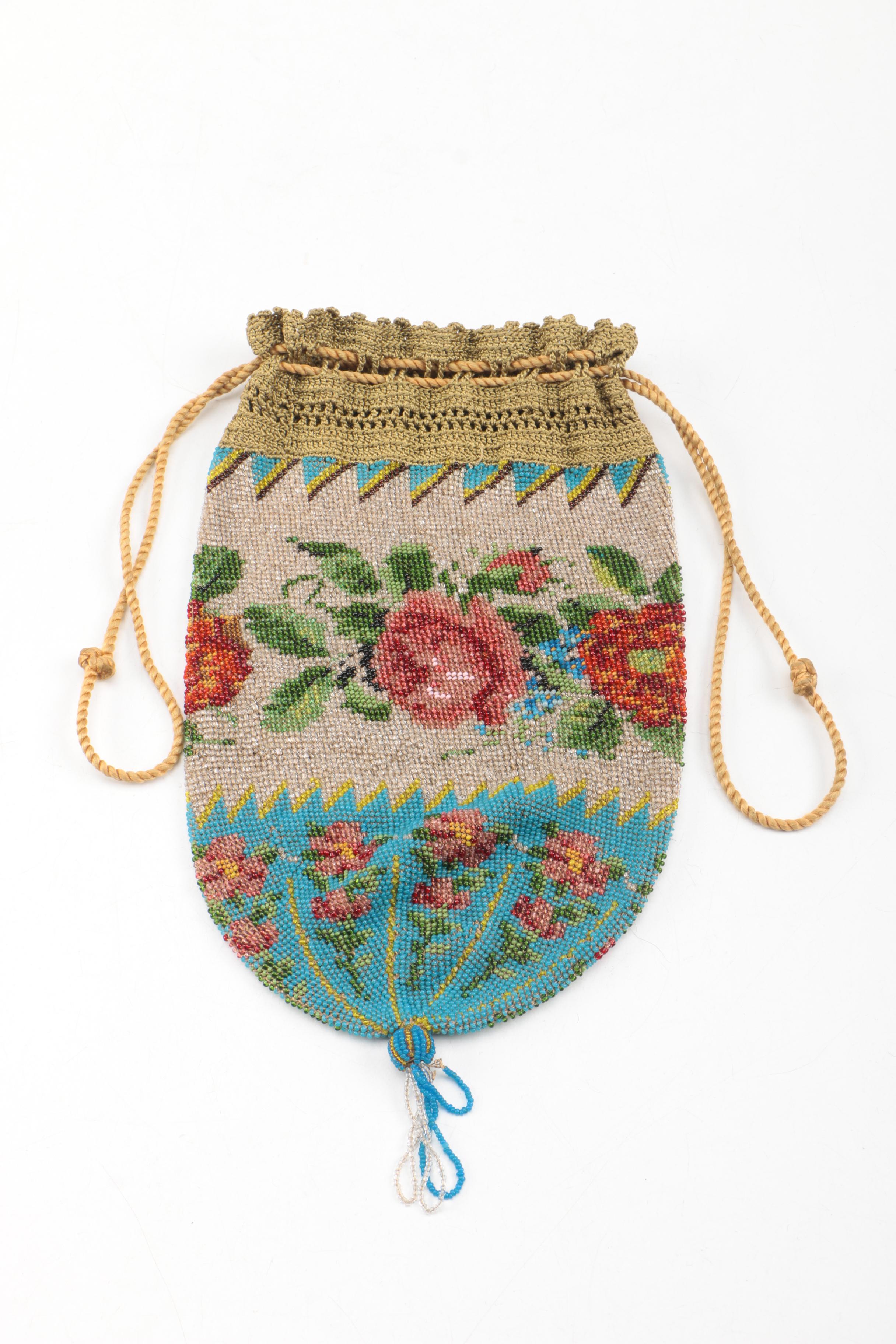 Antique Victorian Era Beaded Reticule Handbags
