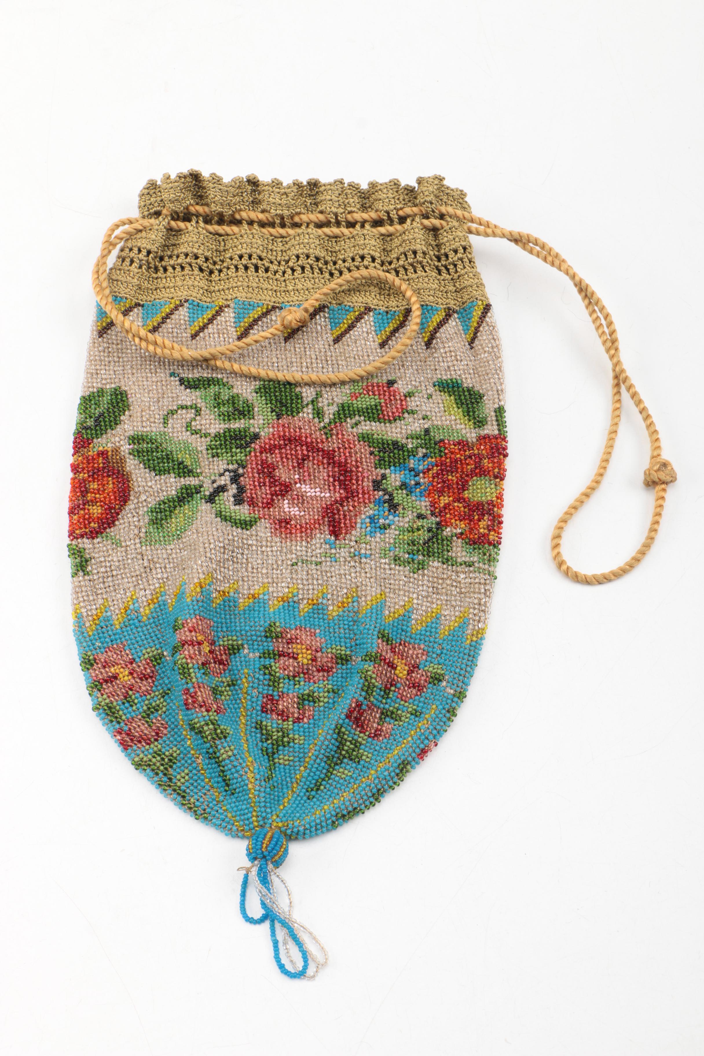 Antique Victorian Era Beaded Reticule Handbags