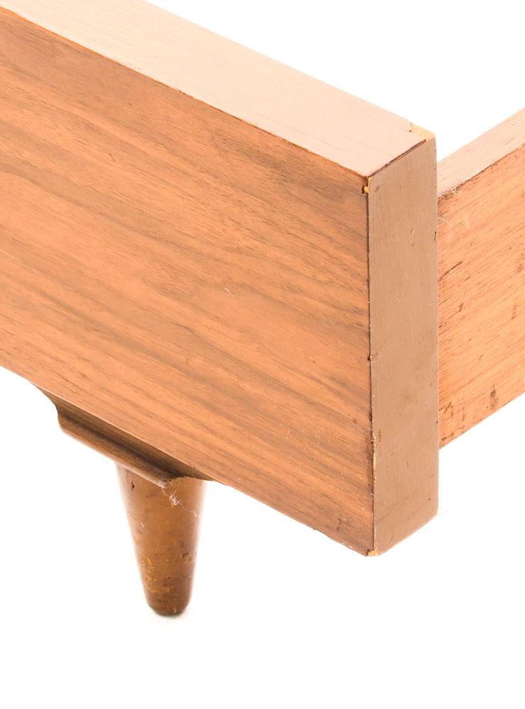 Mid Century Modern Full Size Walnut Bookcase Bed