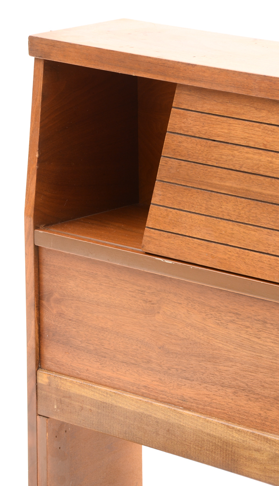 Mid Century Modern Full Size Walnut Bookcase Bed