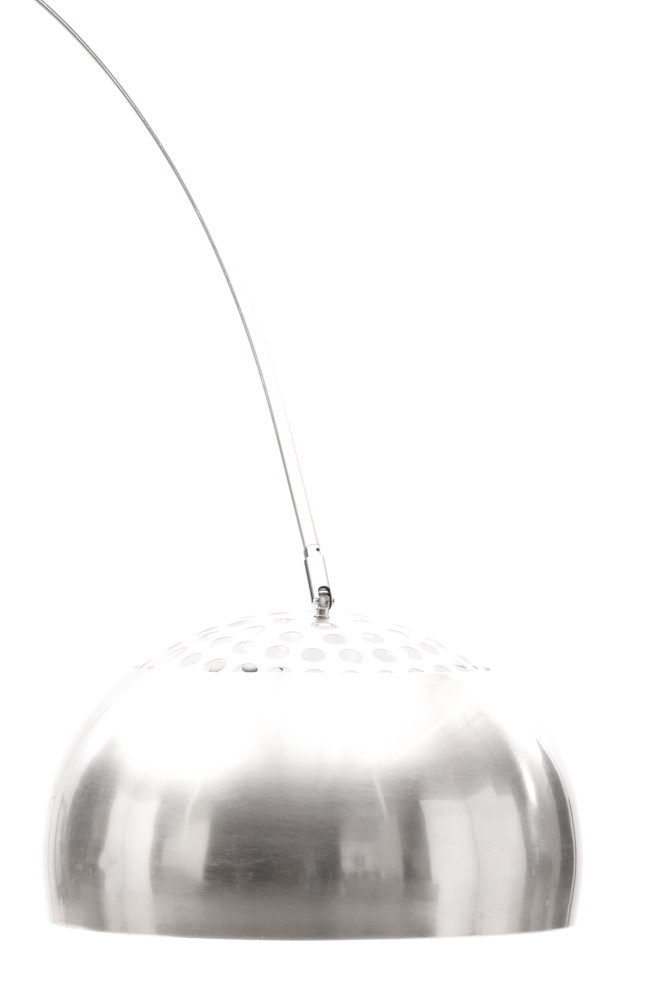 Mid Century Modern Style Silver Metal Arc Floor Lamp