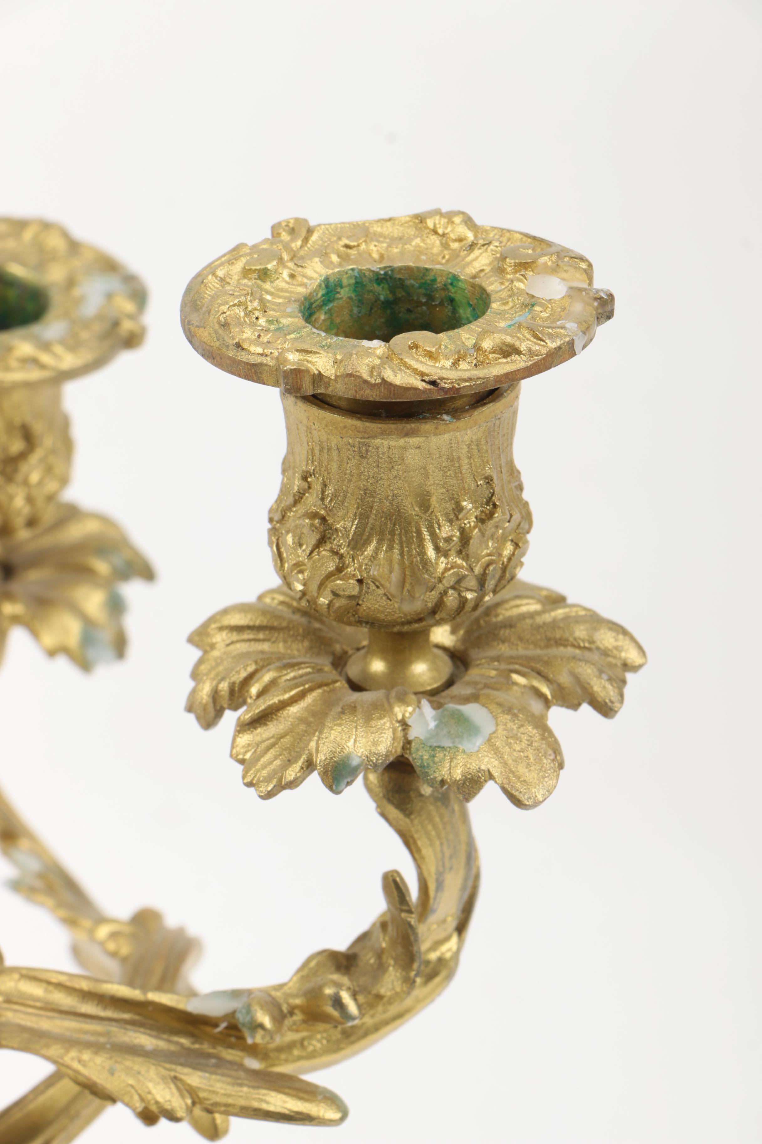 Brass Floral Candlesticks