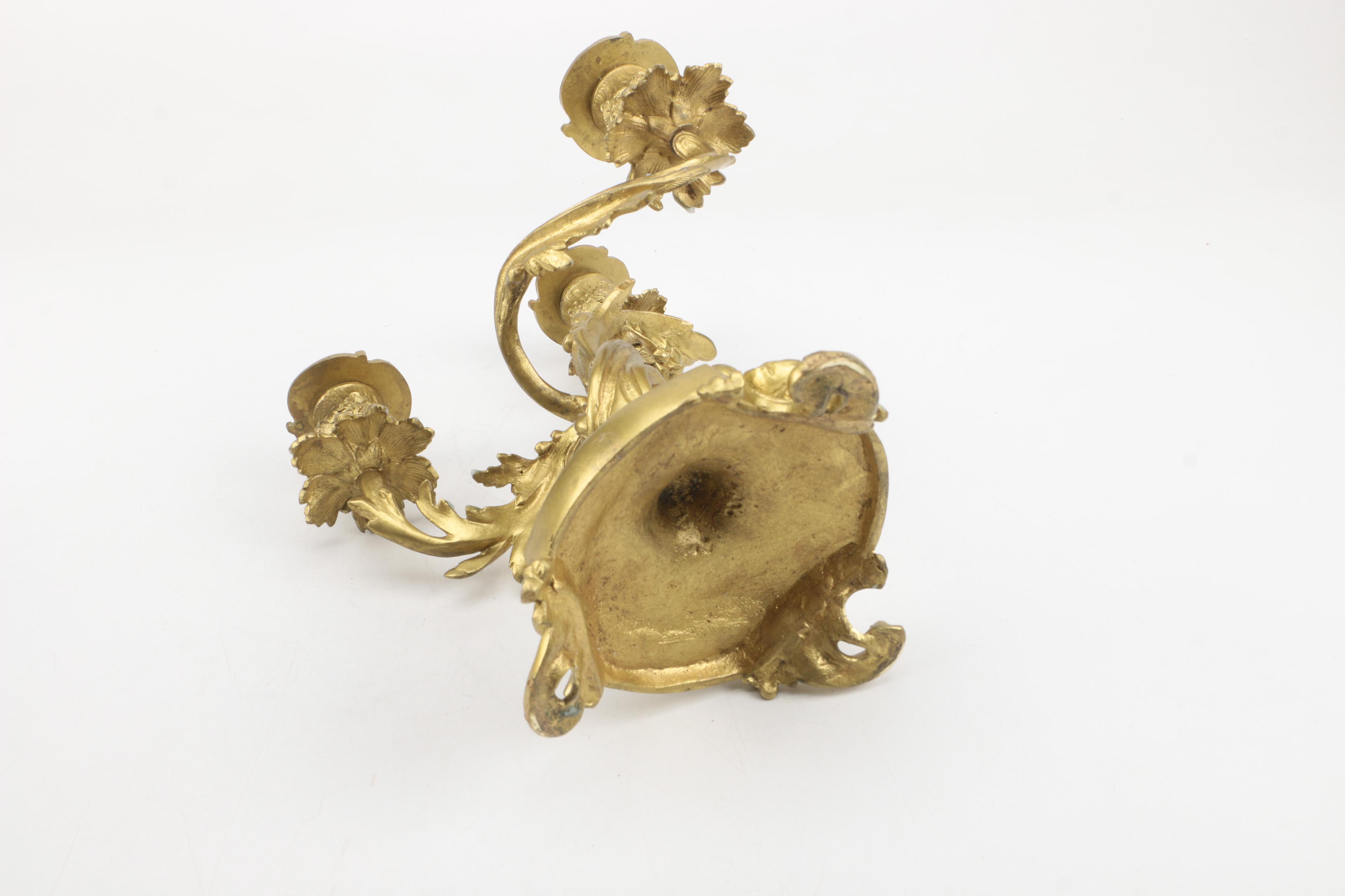 Brass Floral Candlesticks