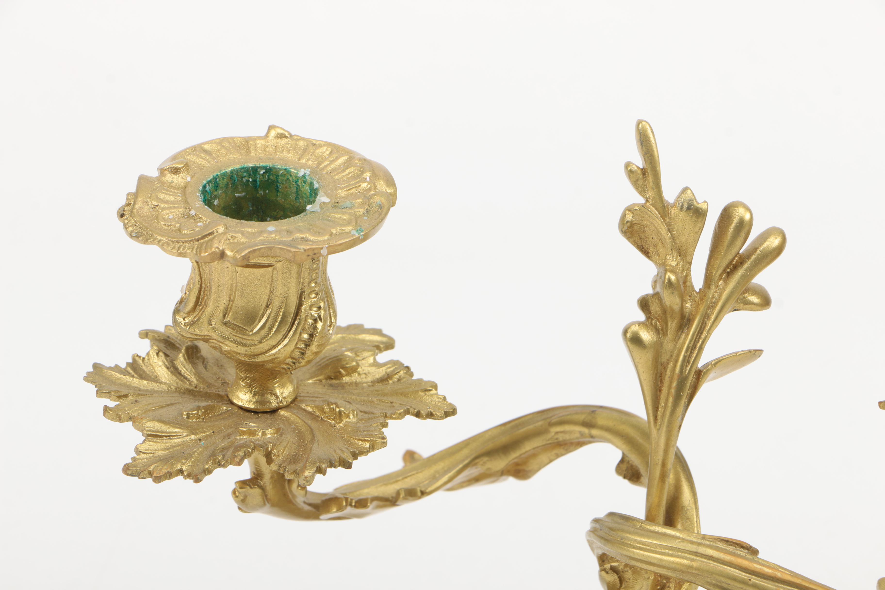 Brass Floral Candlesticks