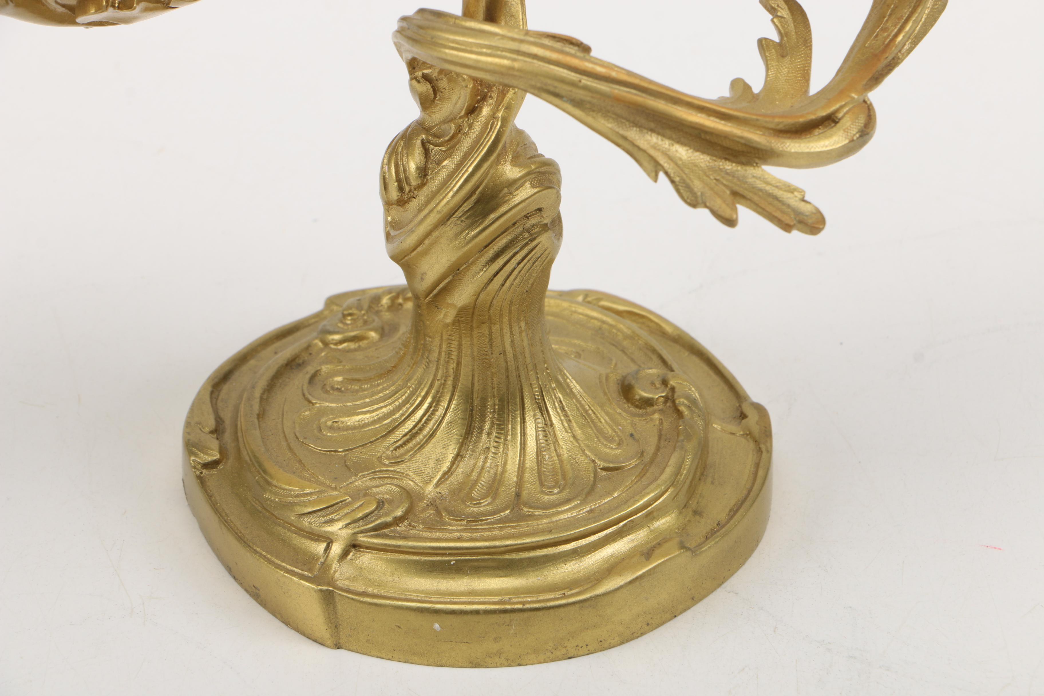 Brass Floral Candlesticks