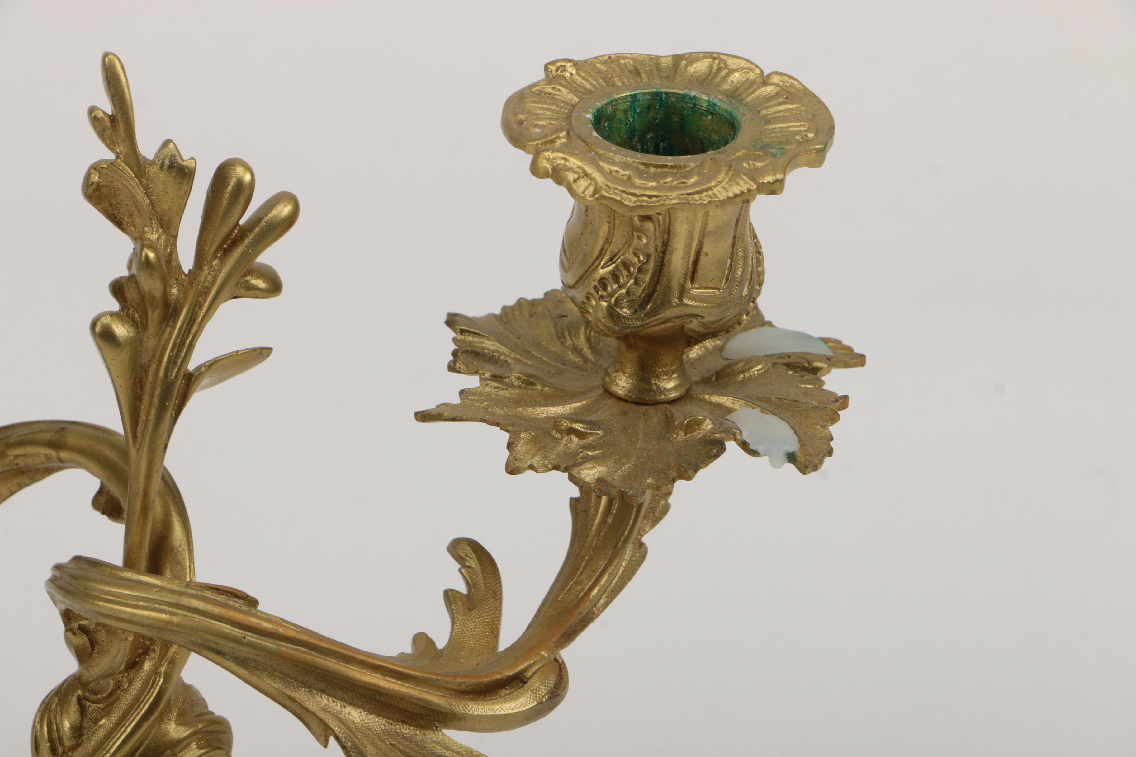 Brass Floral Candlesticks